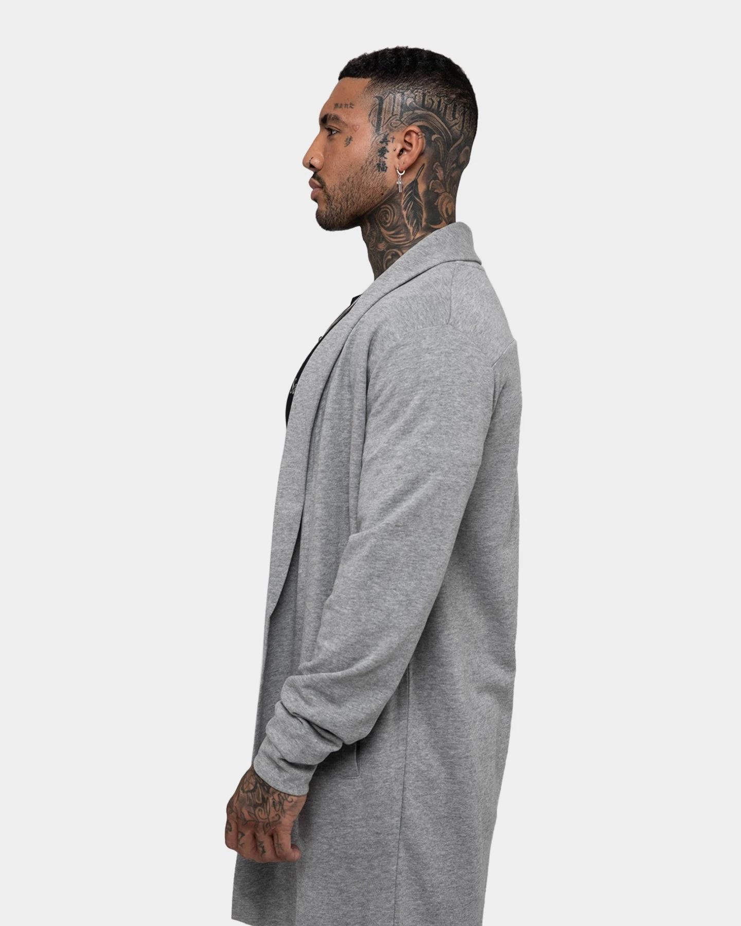 Saint Morta Coffin Party Longline Cardigan Grey Marle - Image 4
