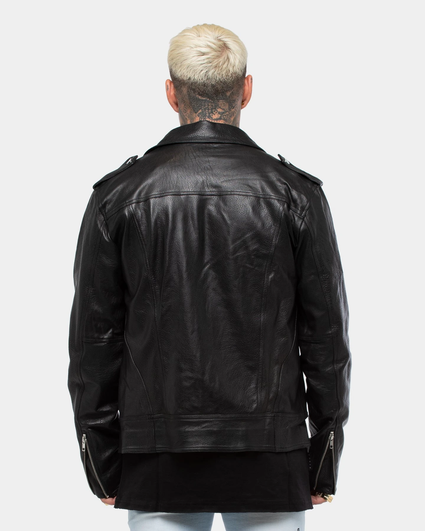 Saint Morta Roadhouse Leather Biker Jacket Black - Image 2