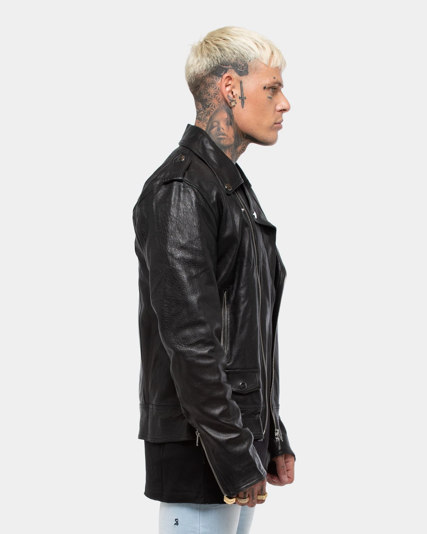 Saint Morta Roadhouse Leather Biker Jacket Black - Image 3