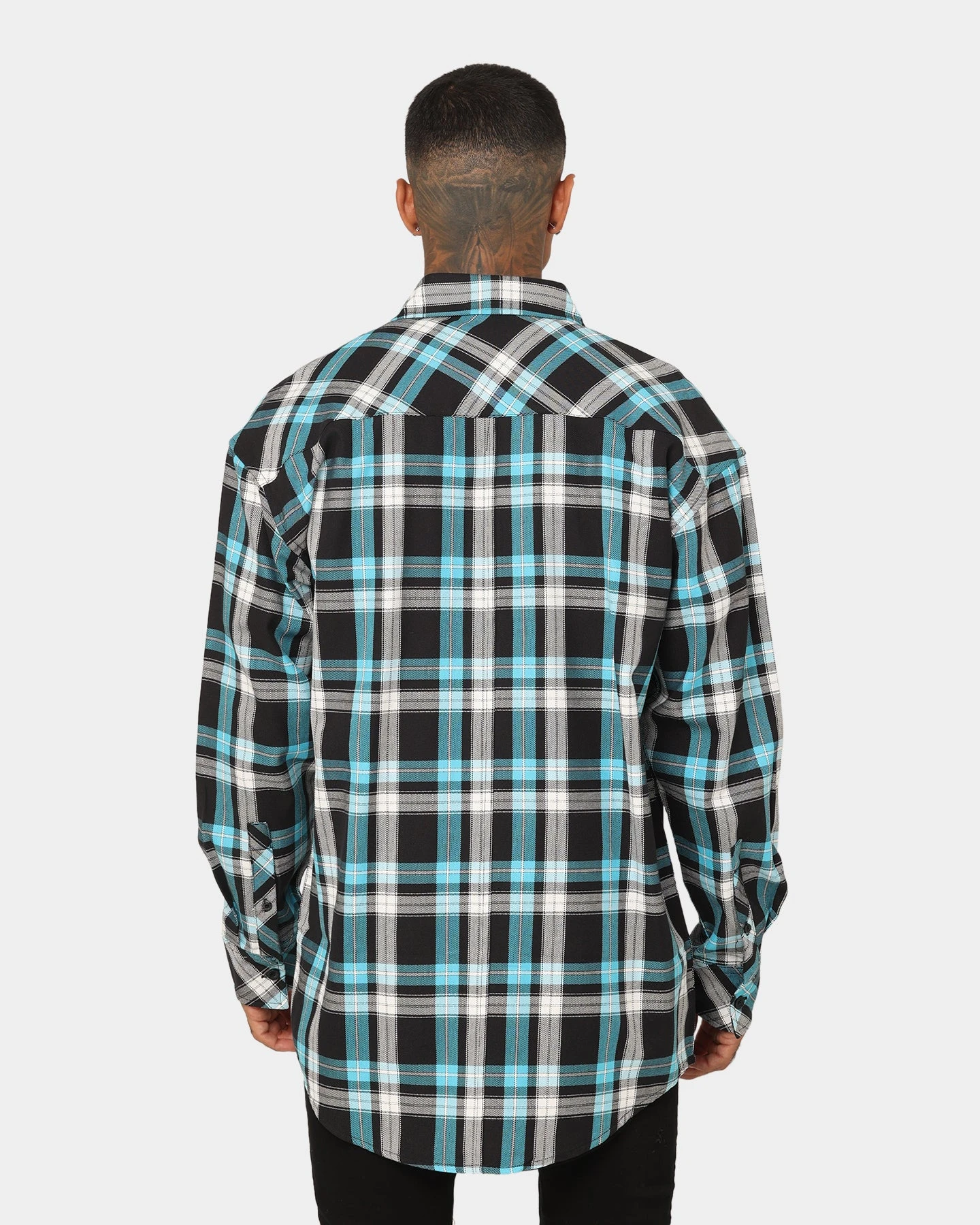 Saint Morta Prima Flannel Shirt Cyan - Image 4