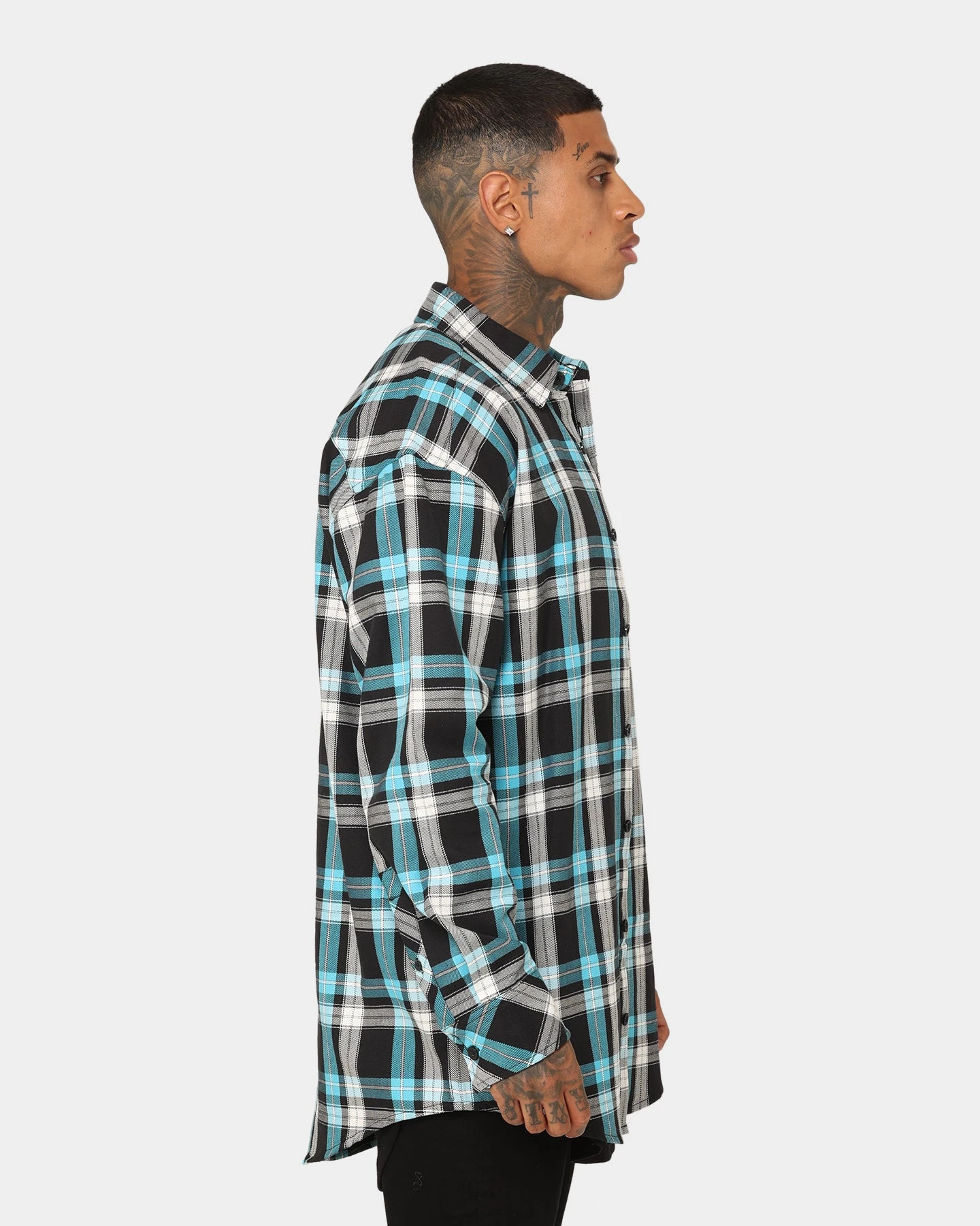 Saint Morta Prima Flannel Shirt Cyan - Image 5