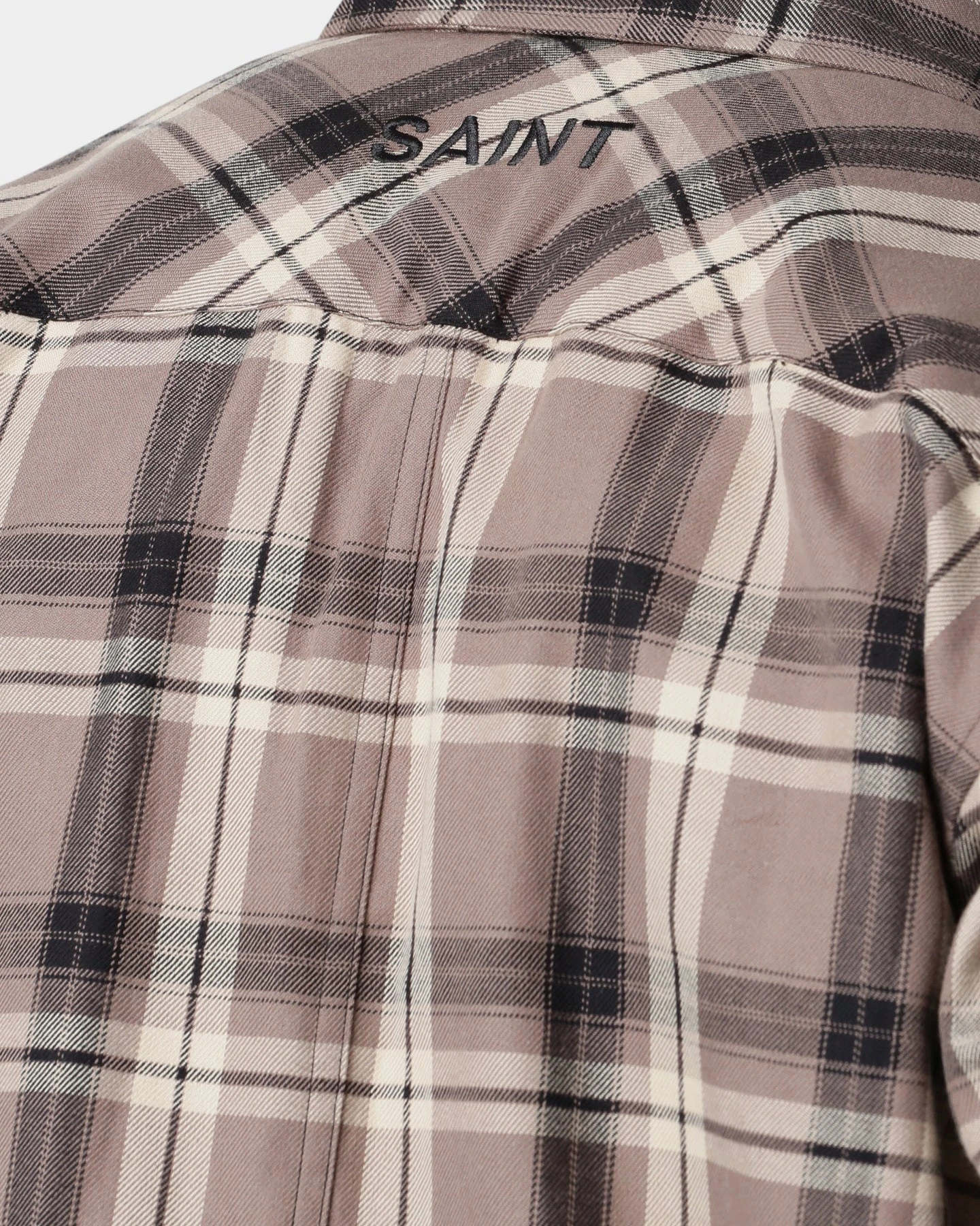 Saint Morta Prima Long Sleeve Flannel Shirt Brown - Image 7