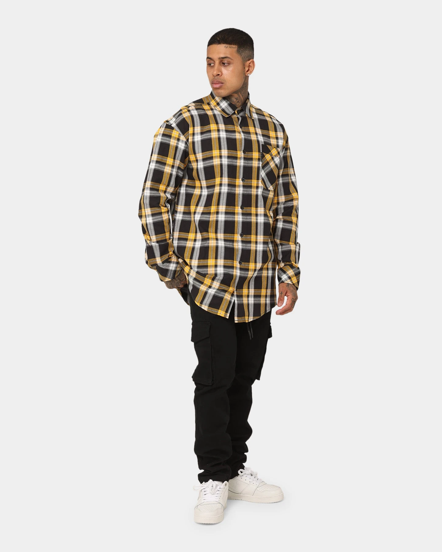 Saint Morta Prima Long Sleeve Flannel Shirt Yellow - Image 2