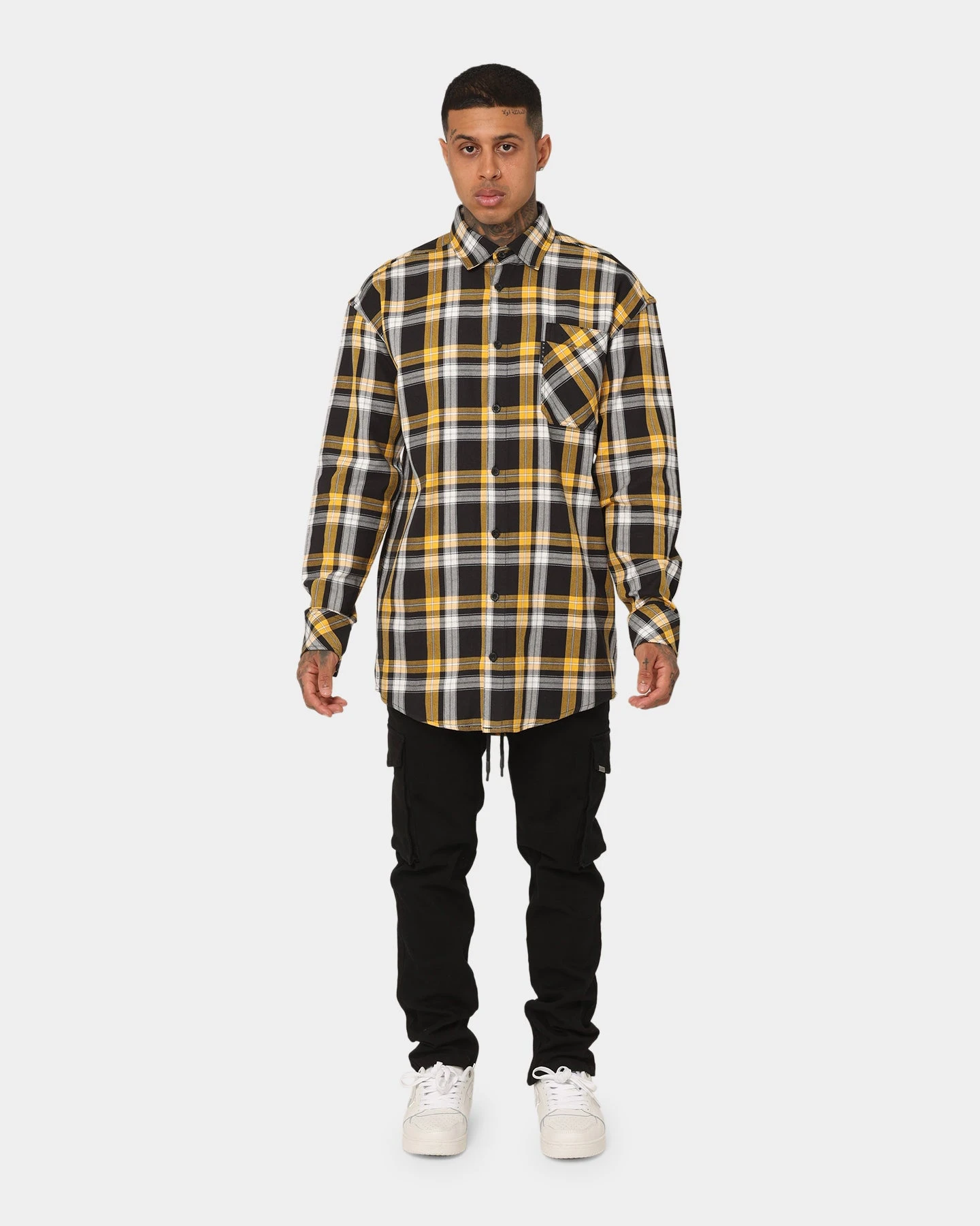 Saint Morta Prima Long Sleeve Flannel Shirt Yellow - Image 7