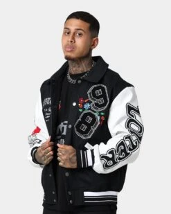 Loiter Flaws Varsity Jacket Black/White
