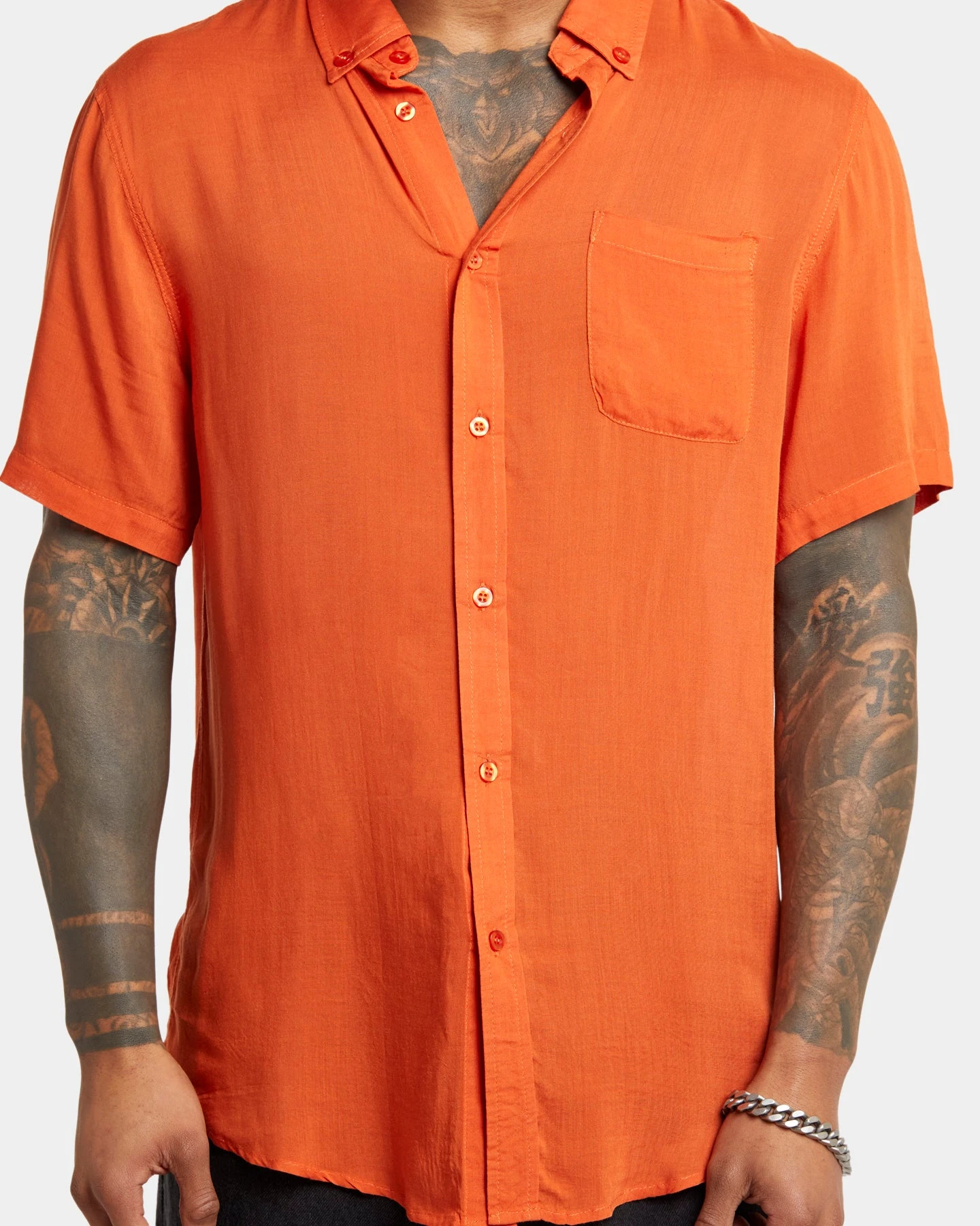 XXIII Dubrovnik Button Up Shirt Dark Orange - Image 3