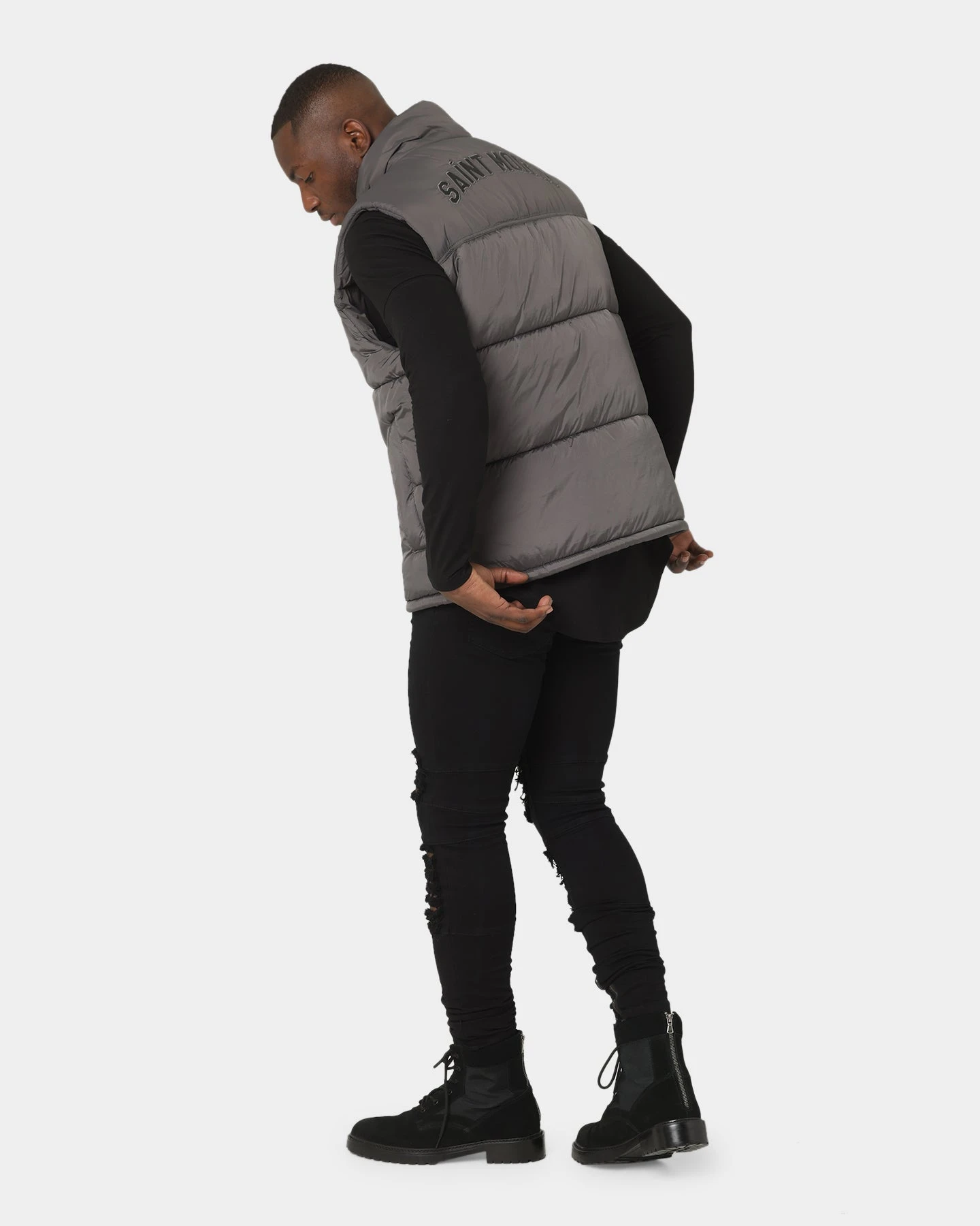 Saint Morta Kingdom Puffer Vest Dark Grey - Image 2
