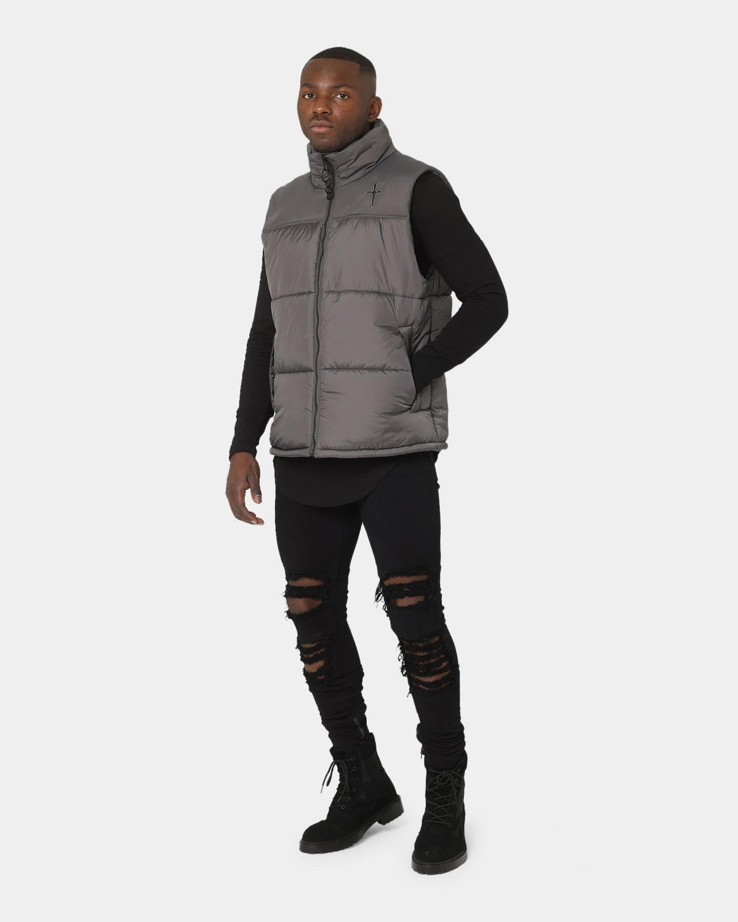 Saint Morta Kingdom Puffer Vest Dark Grey - Image 8
