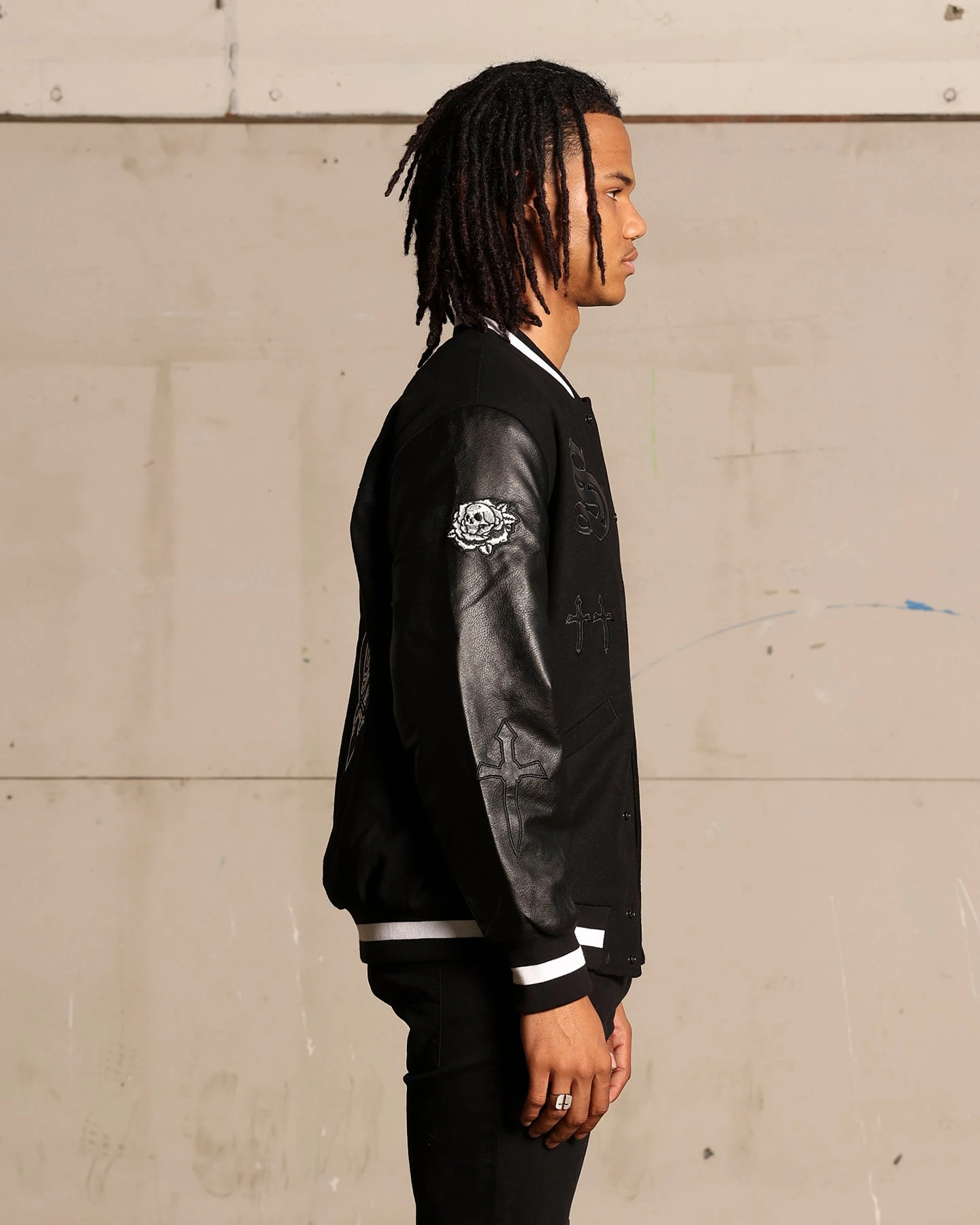 Saint Morta Graveyard Varsity Jacket Black/White - Image 9