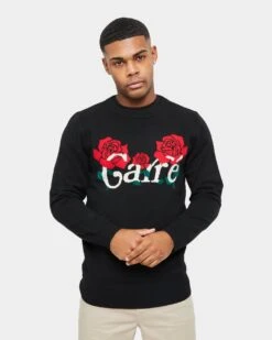 Carre Volle Rose Knit Sweater Black