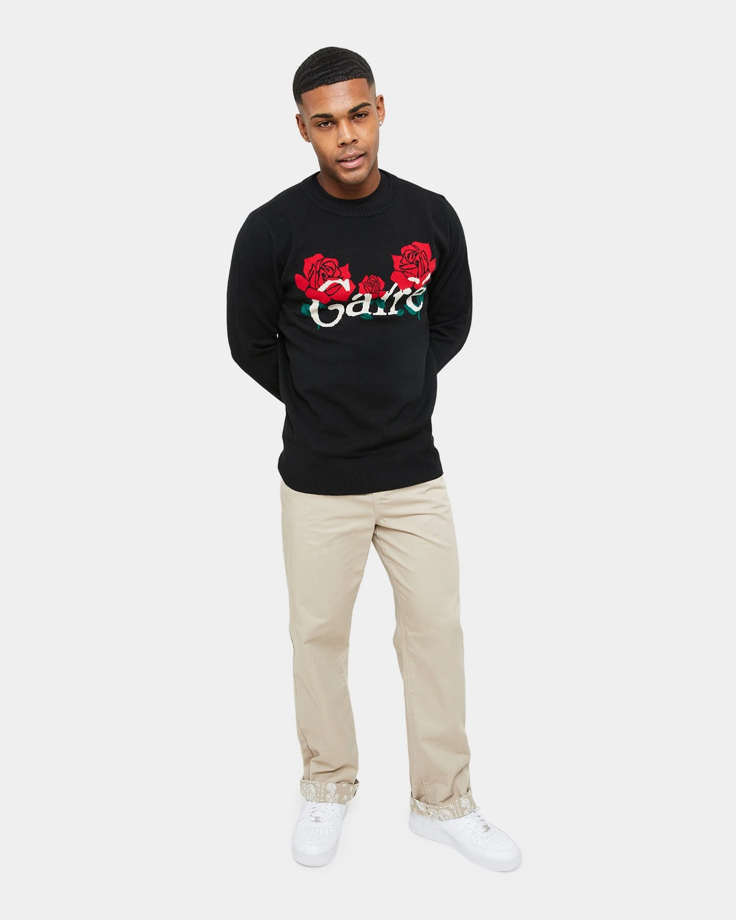 Carre Volle Rose Knit Sweater Black - Image 2