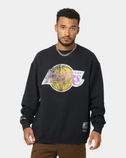 Mitchell & Ness Los Angeles Lakers Vintage HWC Big LG Crewneck Faded Black