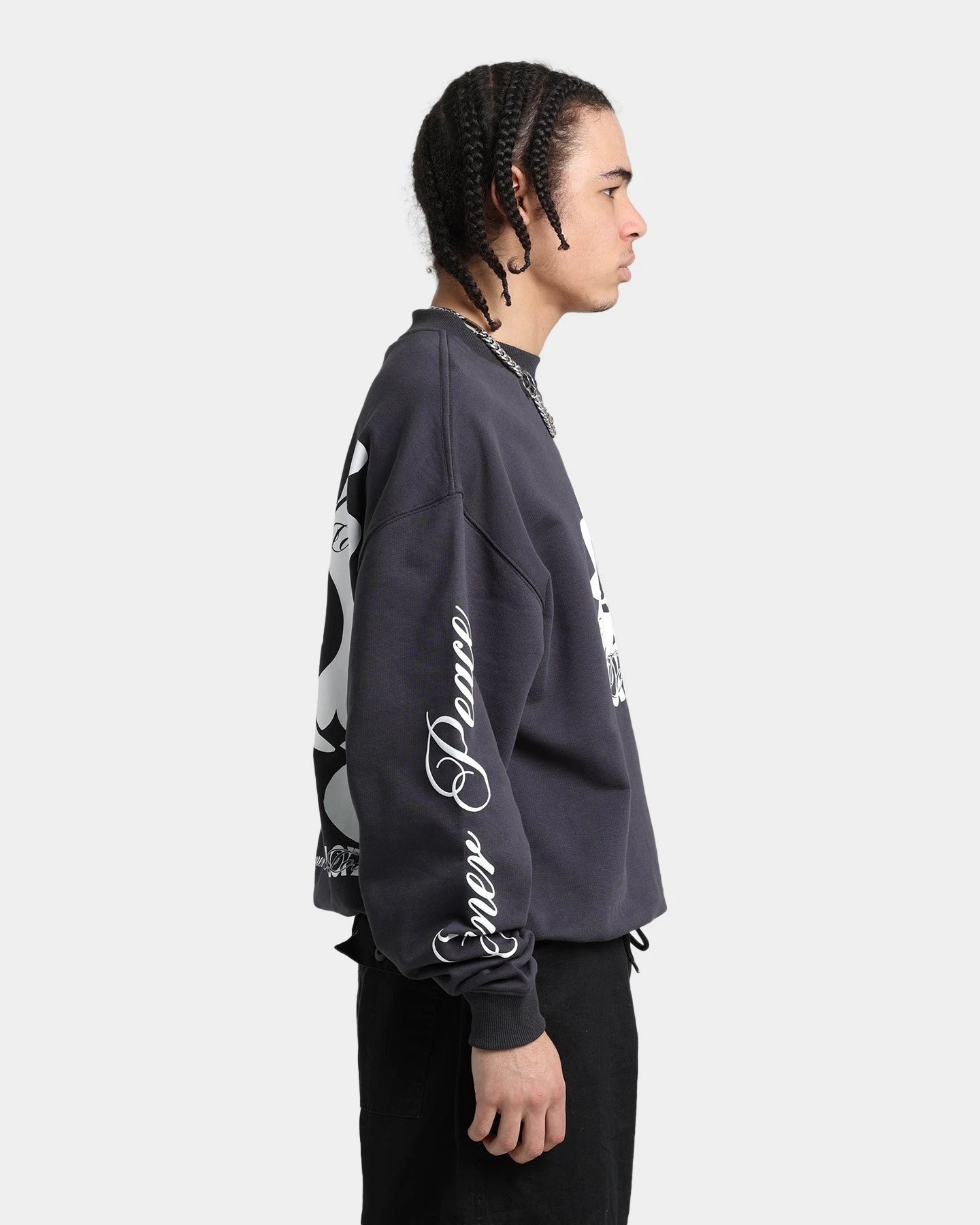 Loiter Utopia Fleur Crewneck Charcoal - Image 6