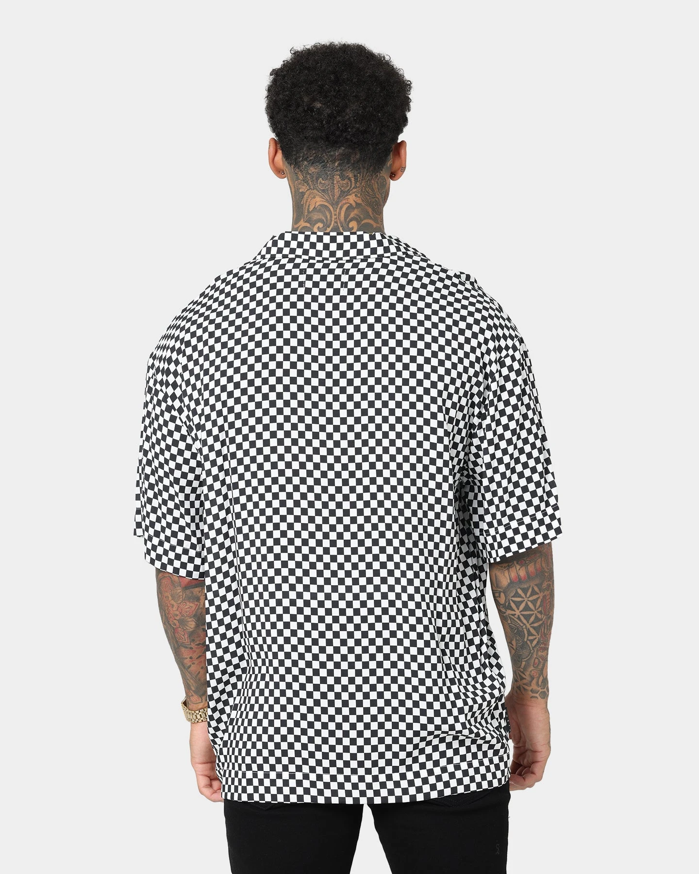 Saint Morta Checks Short Sleeve Shirt Black/White - Image 4