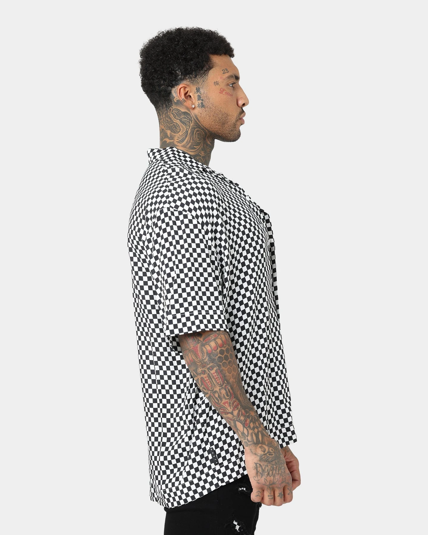 Saint Morta Checks Short Sleeve Shirt Black/White - Image 5