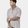 Saint Morta Checks Short Sleeve Shirt Brown/White