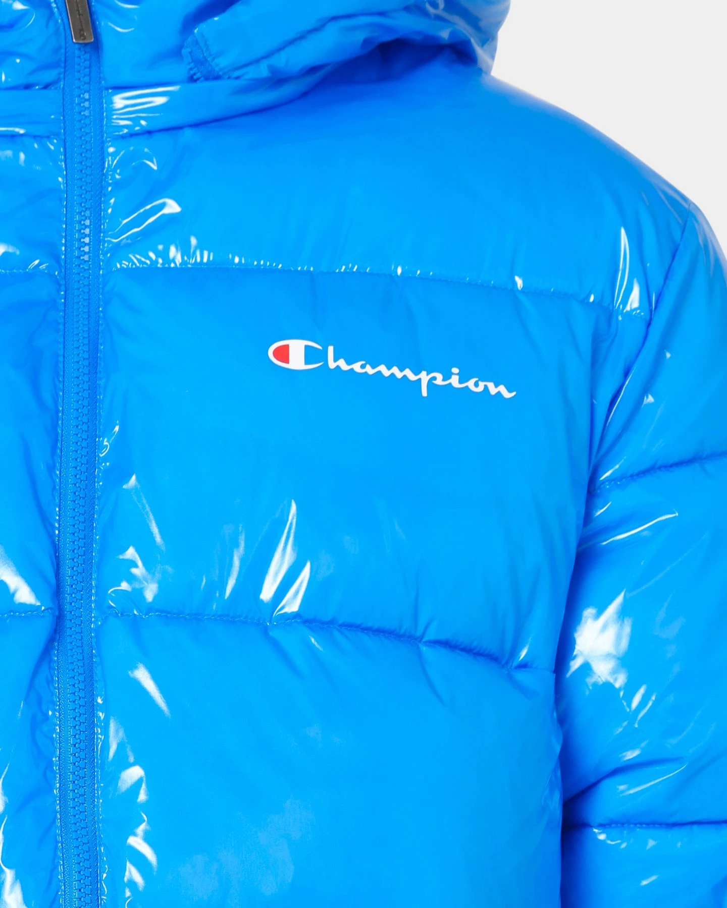 Champion High Shine Puffer Jacket Royal Blue - Image 3