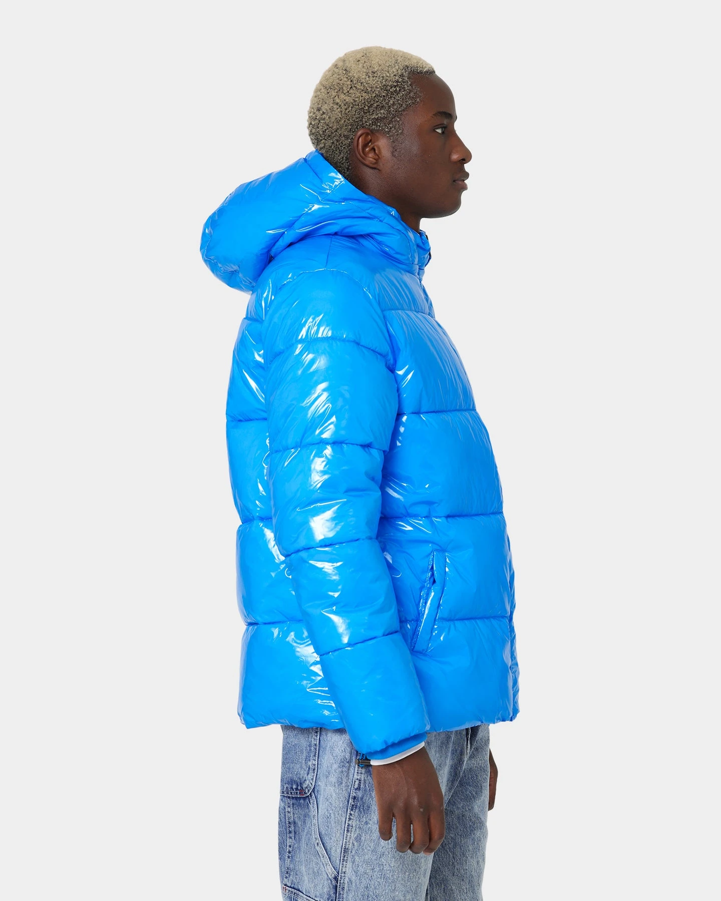 Champion High Shine Puffer Jacket Royal Blue - Image 5