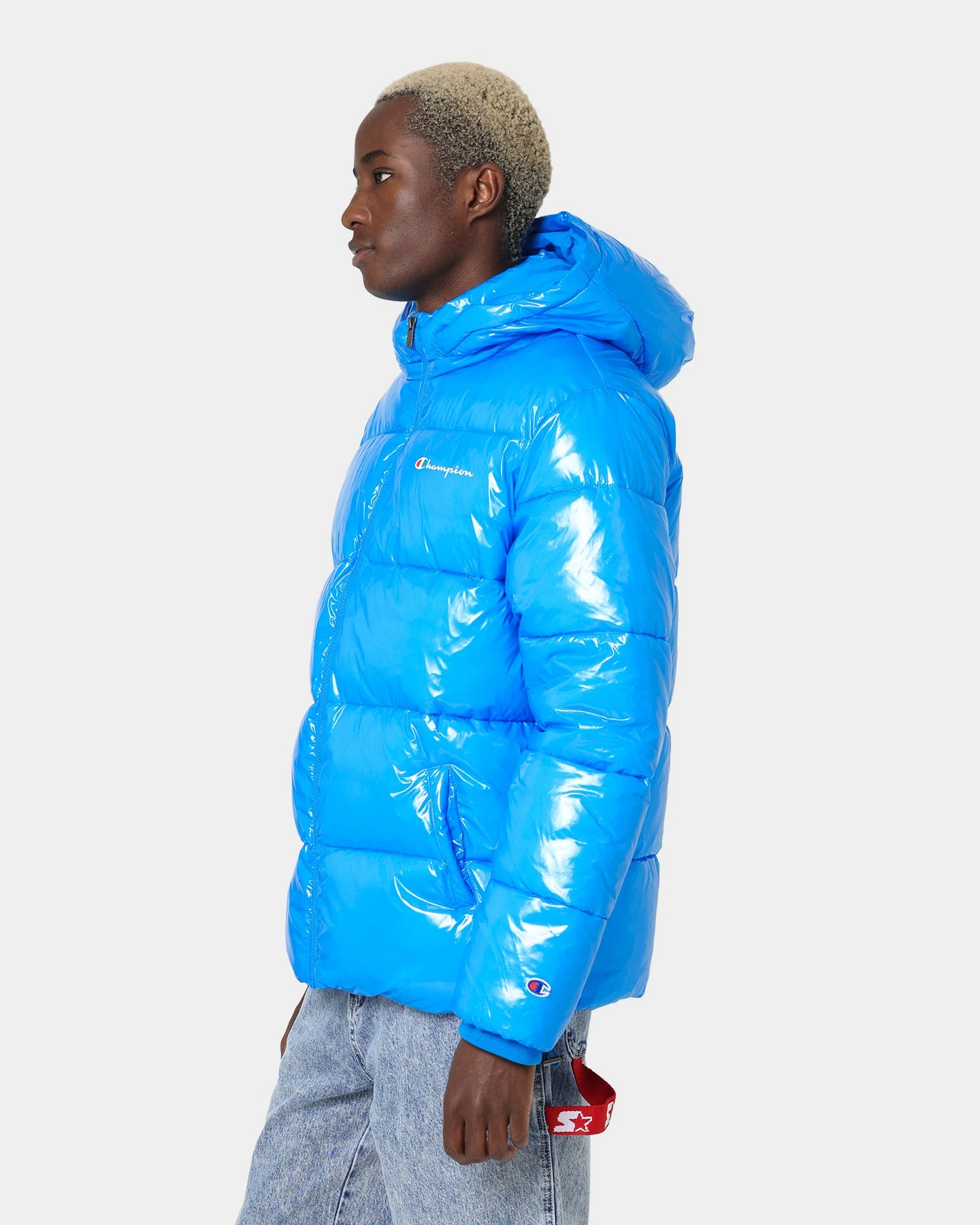 Champion High Shine Puffer Jacket Royal Blue - Image 6