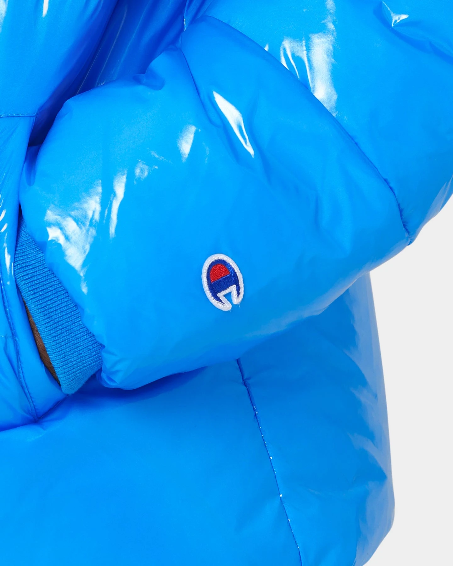 Champion High Shine Puffer Jacket Royal Blue - Image 8