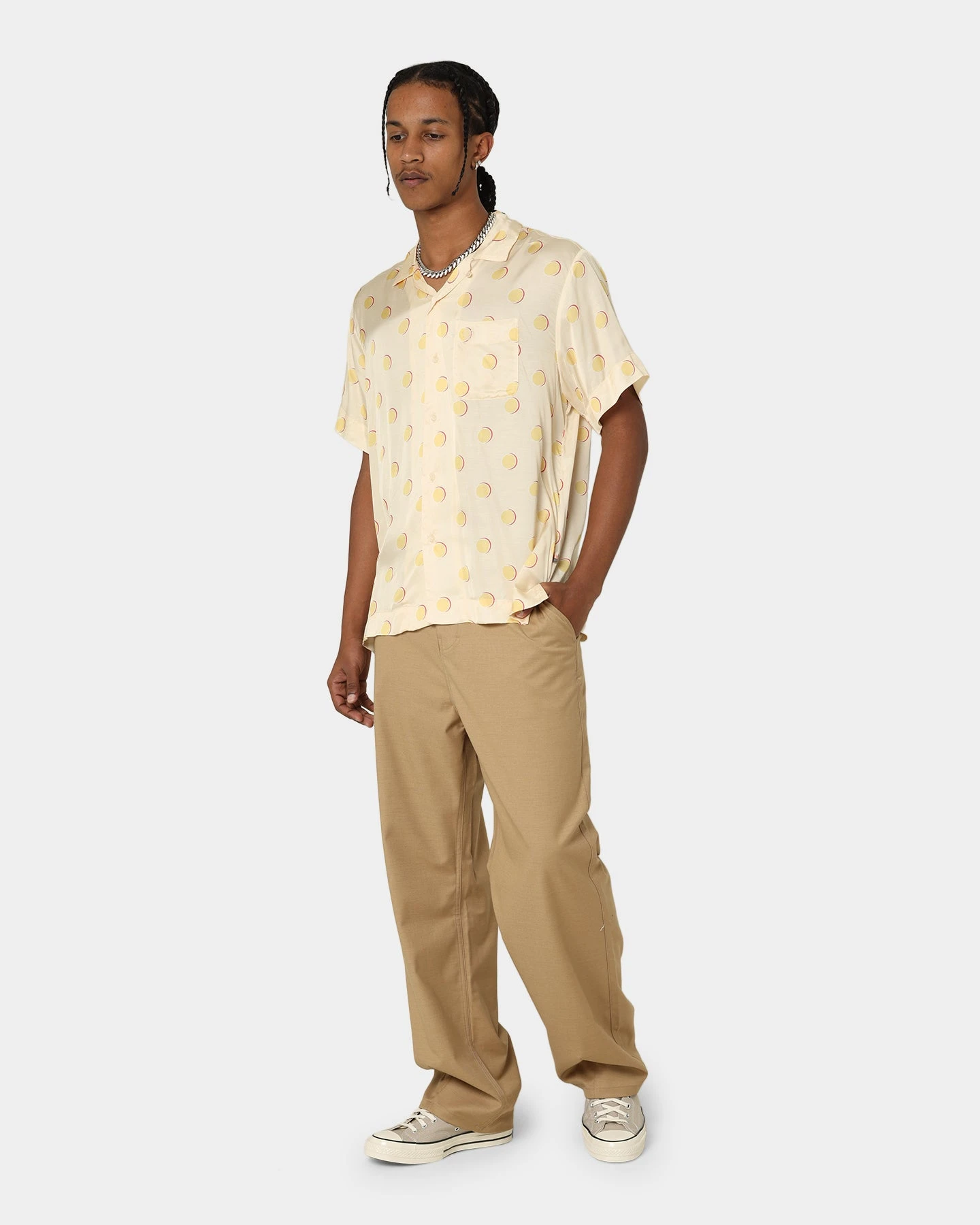 Honor The Gift Century Camp Button Up Shirt Cream Polkadot - Image 2