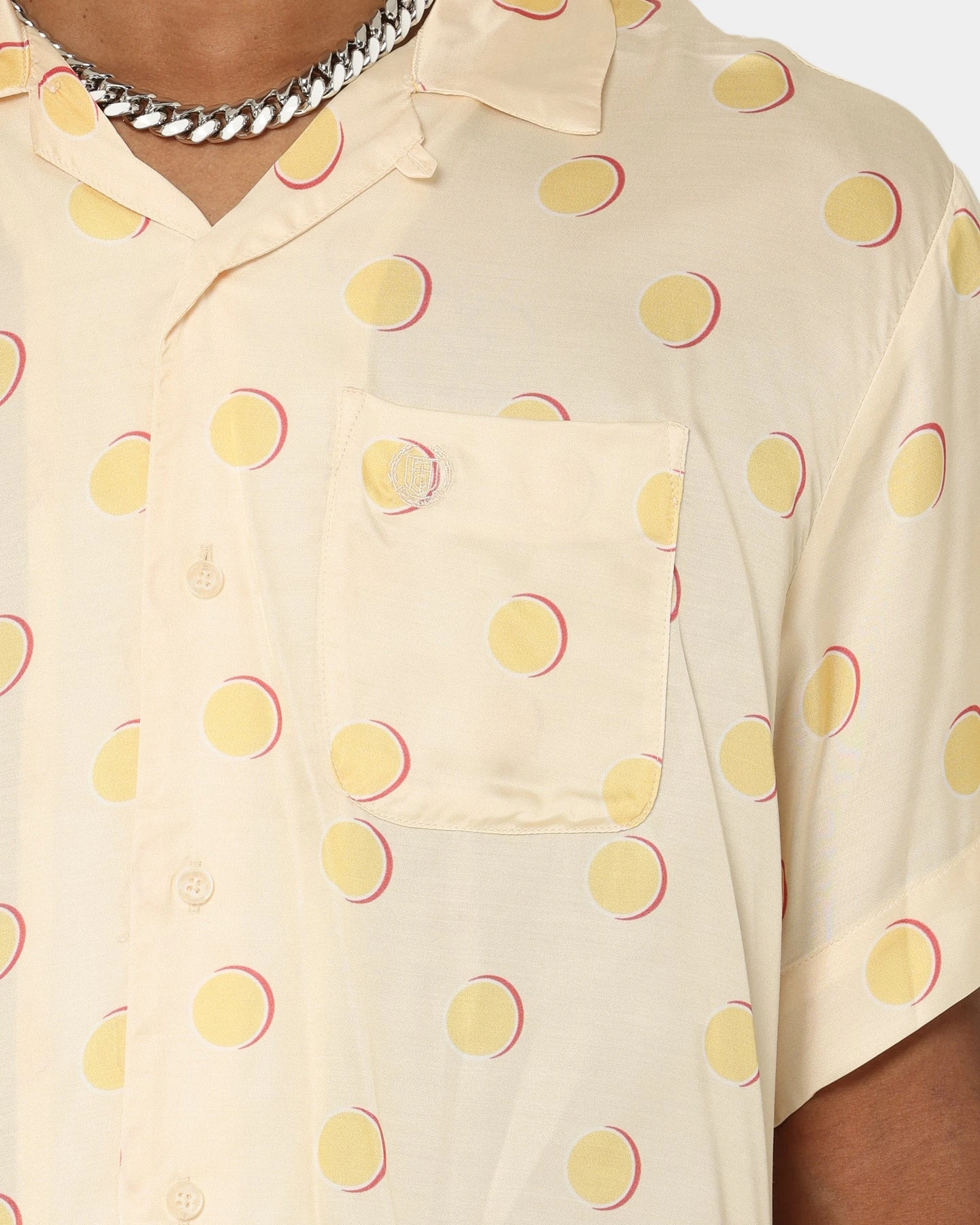 Honor The Gift Century Camp Button Up Shirt Cream Polkadot - Image 3