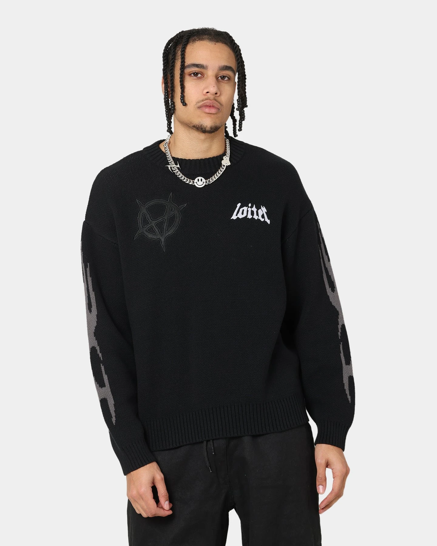 Loiter Void Knit Sweater Black - Image 2