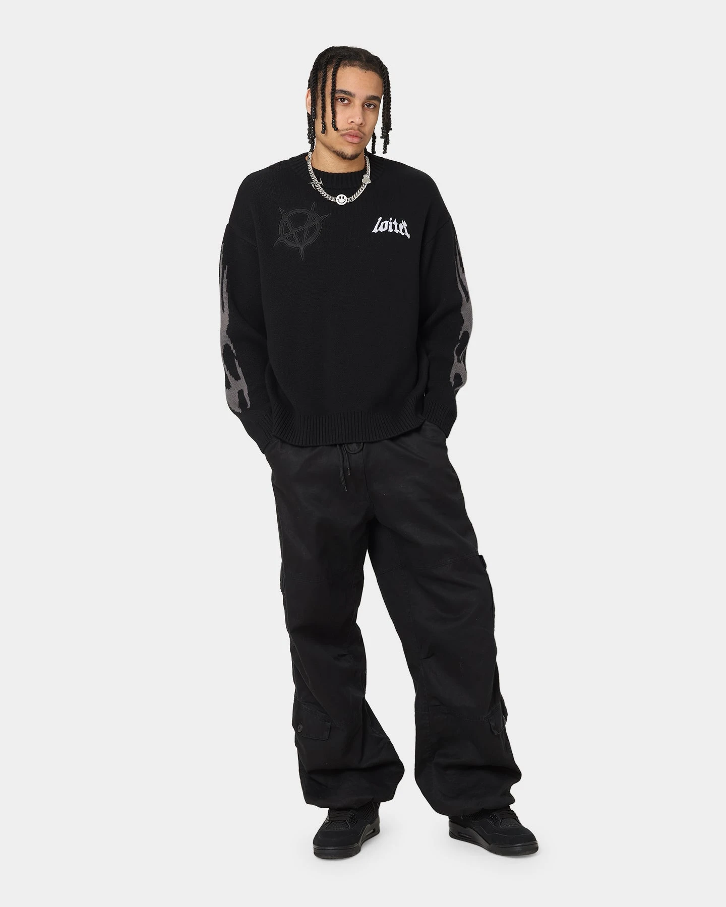 Loiter Void Knit Sweater Black - Image 4
