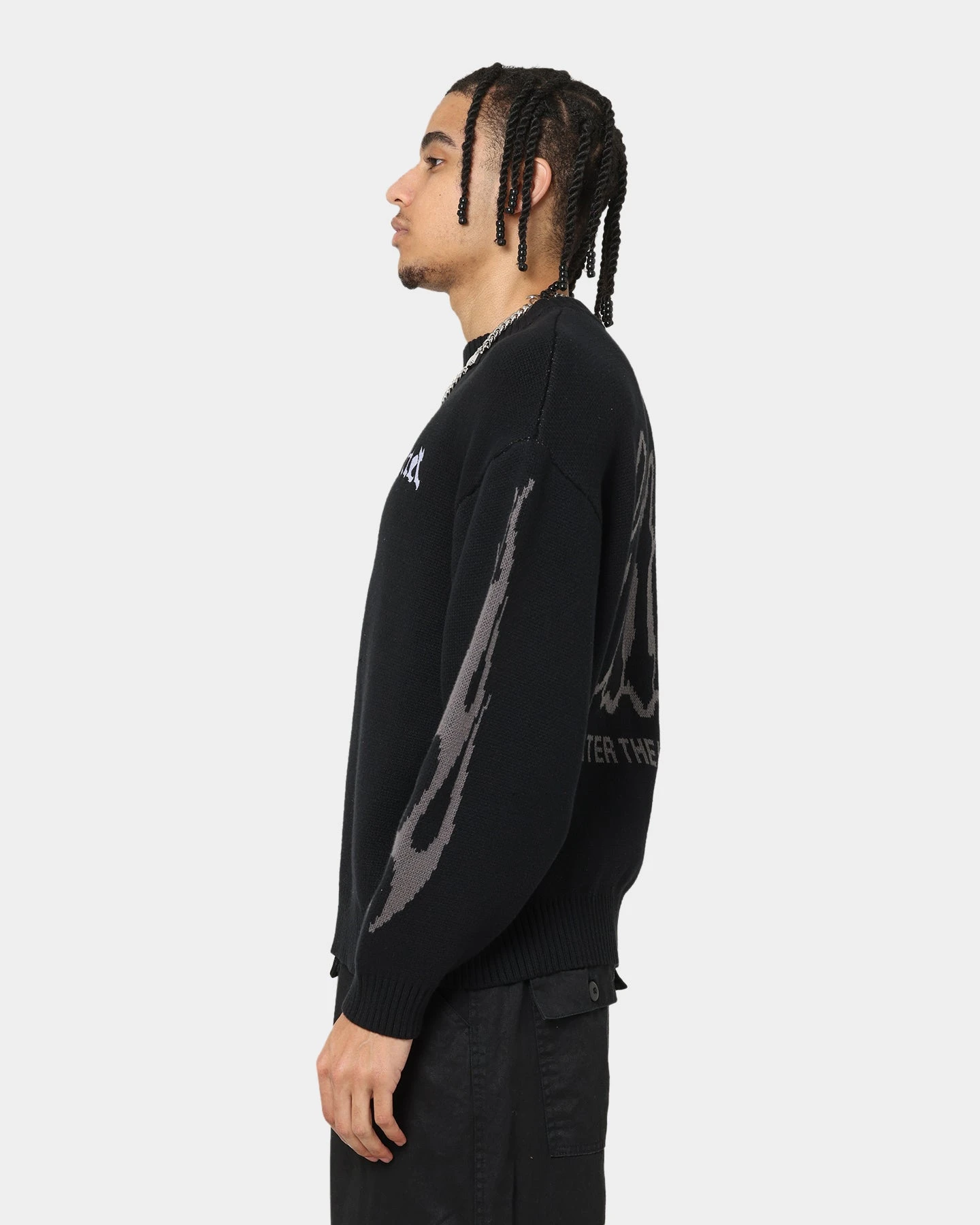 Loiter Void Knit Sweater Black - Image 8