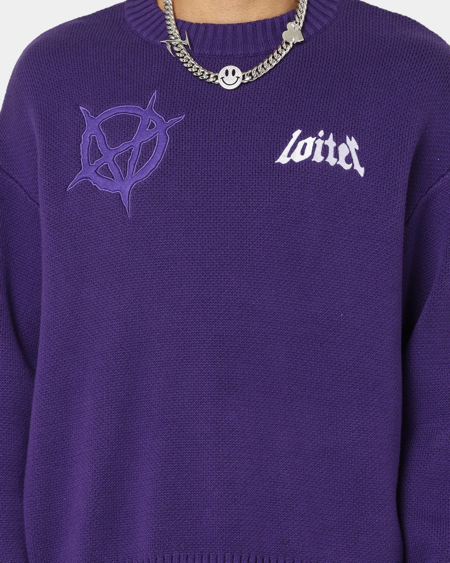 Loiter Void Knit Sweater Purple - Image 4