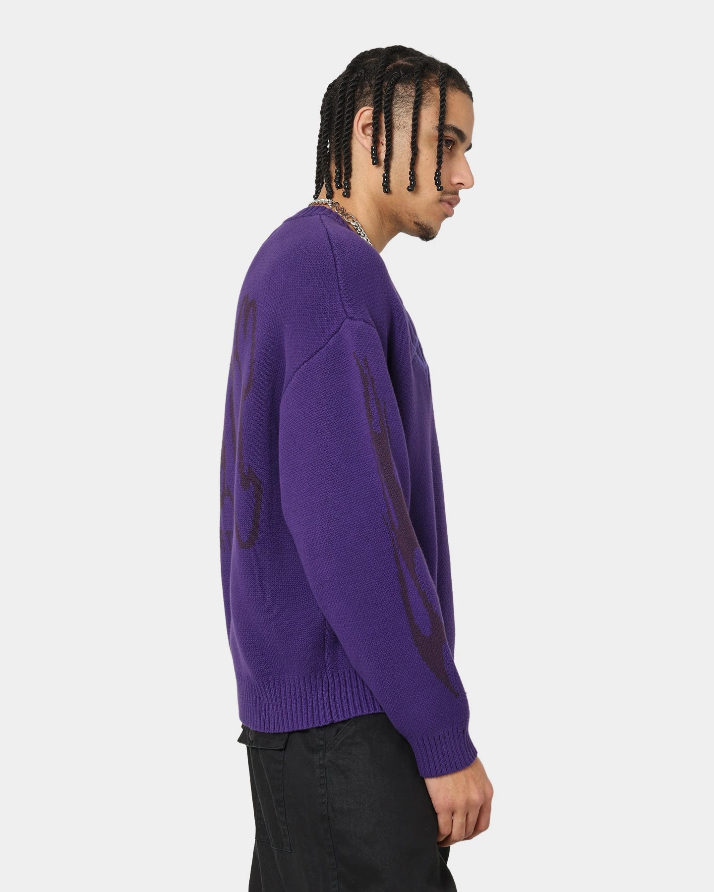 Loiter Void Knit Sweater Purple - Image 6