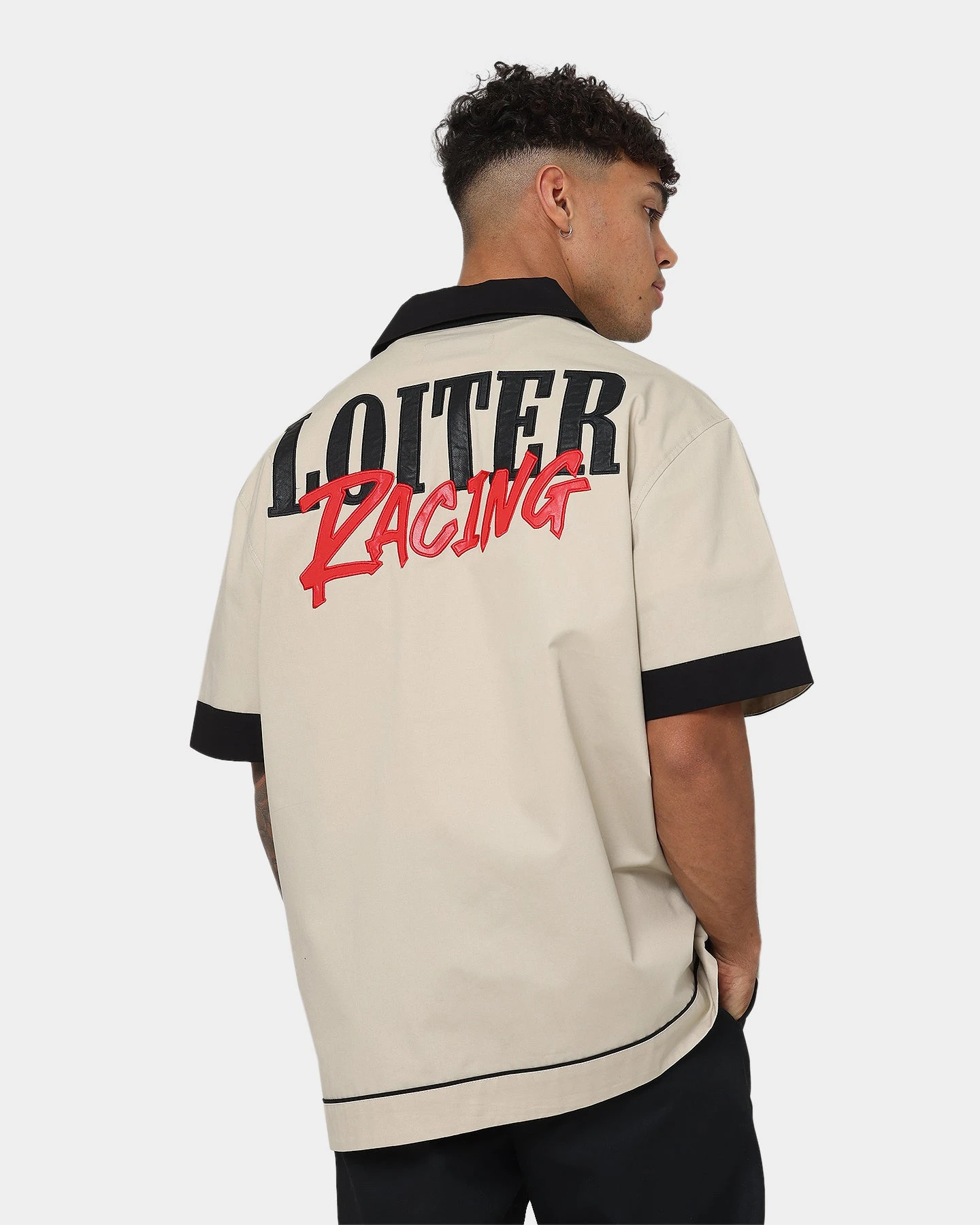 Loiter Daytona Mechanic Button Up Shirt Stone - Image 2