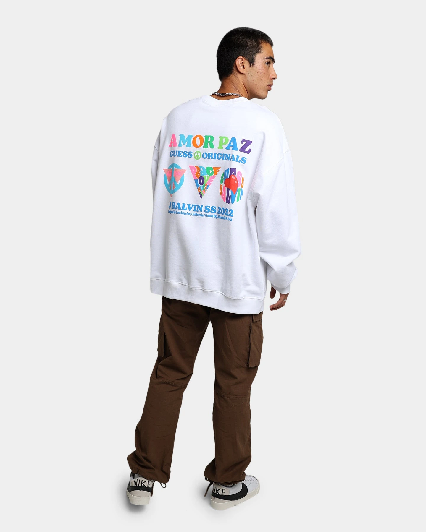 Guess Originals GUESS Originals X J Balvin Amor Sweat Shirt Pure White - Image 3