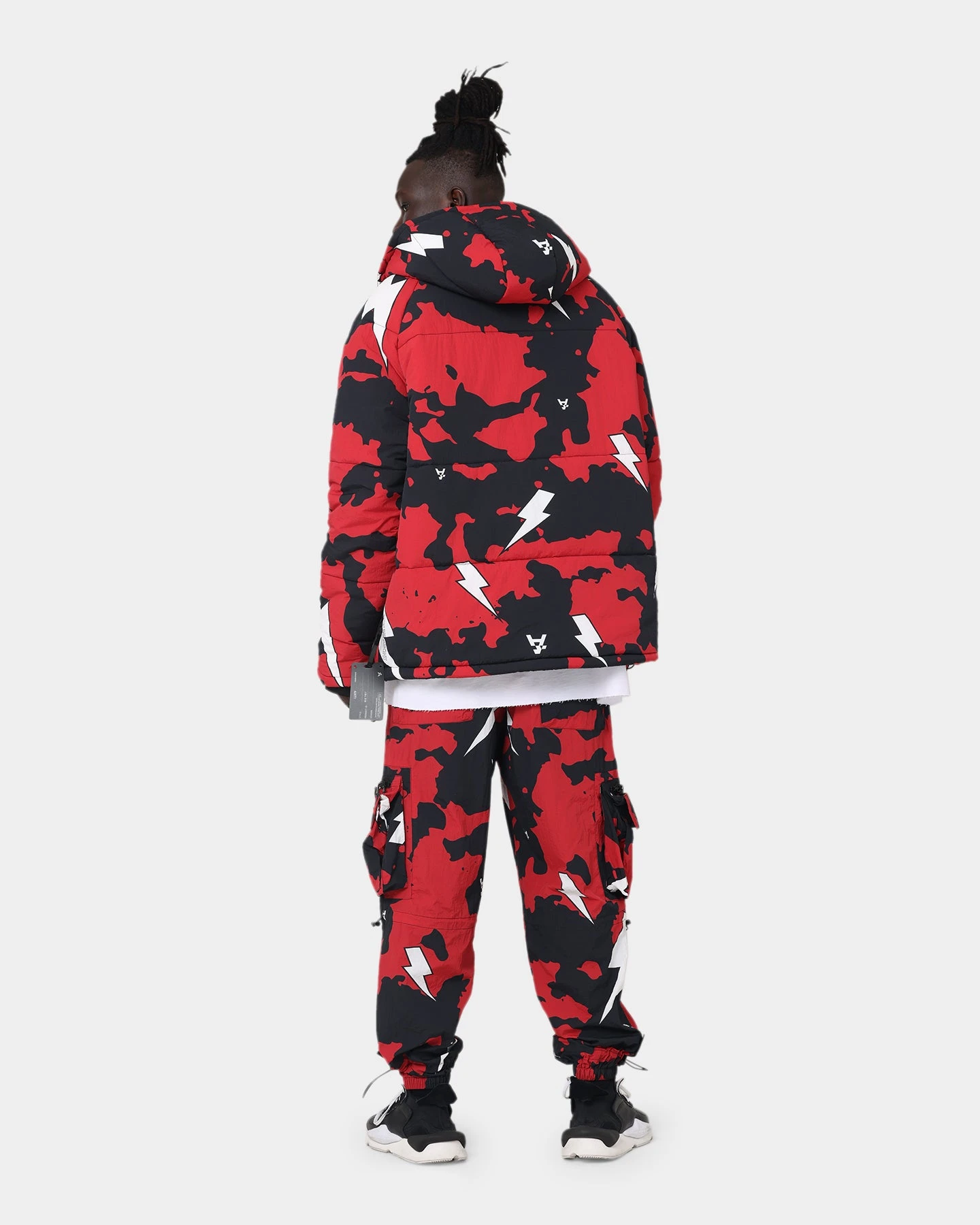 The Anti Order Storm Camo Puffer Jacket Black/Red/White - Image 13