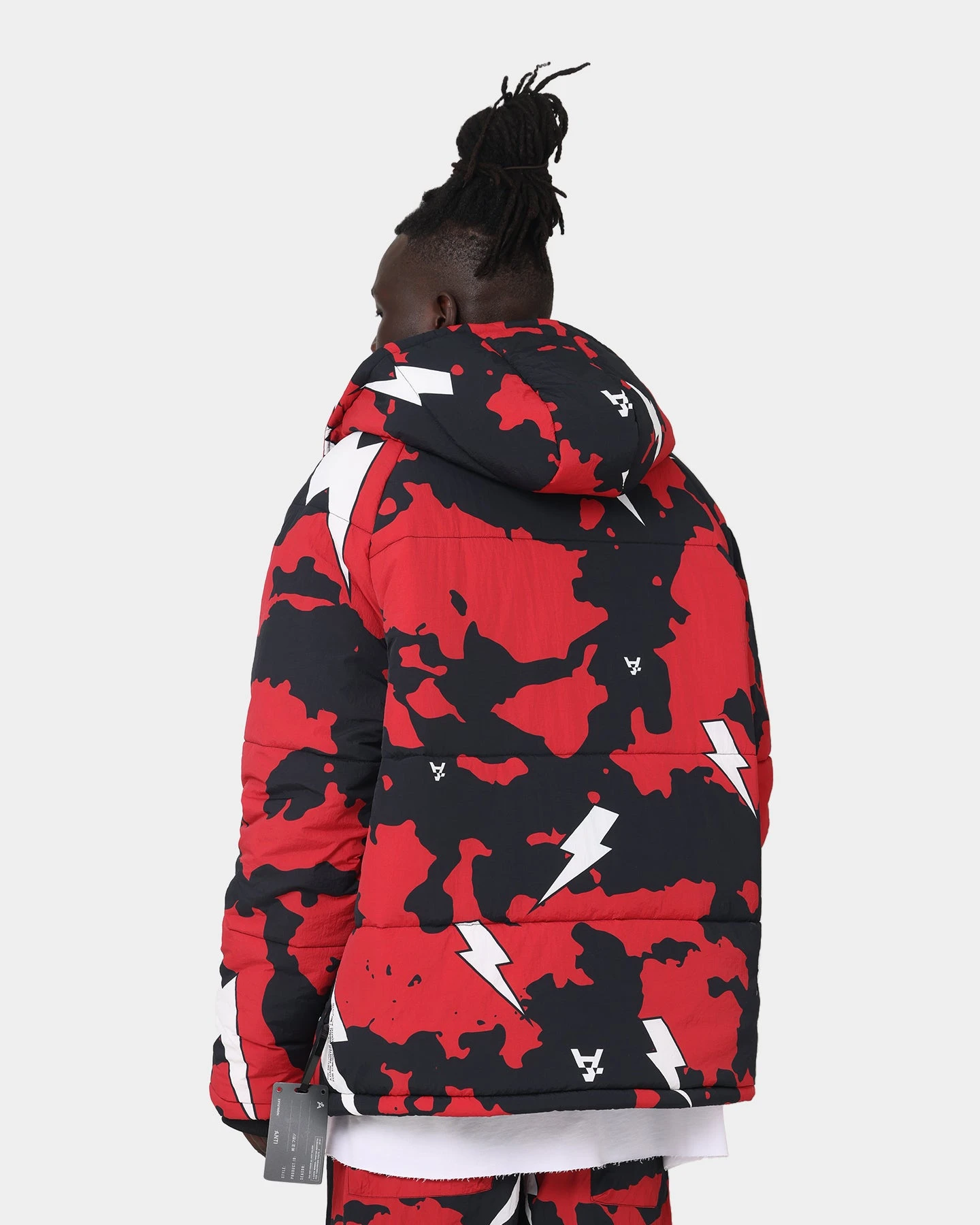 The Anti Order Storm Camo Puffer Jacket Black/Red/White - Image 5