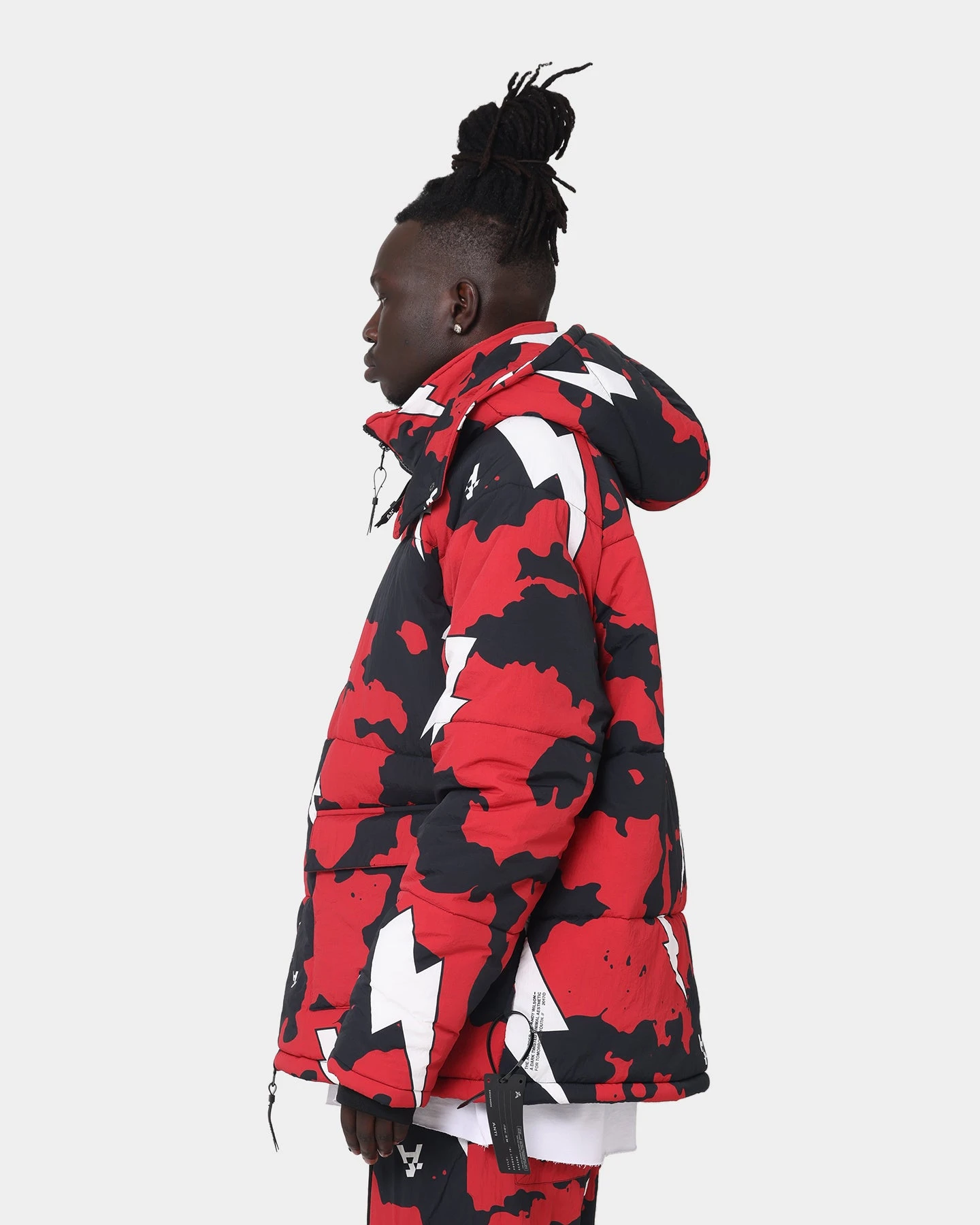 The Anti Order Storm Camo Puffer Jacket Black/Red/White - Image 7