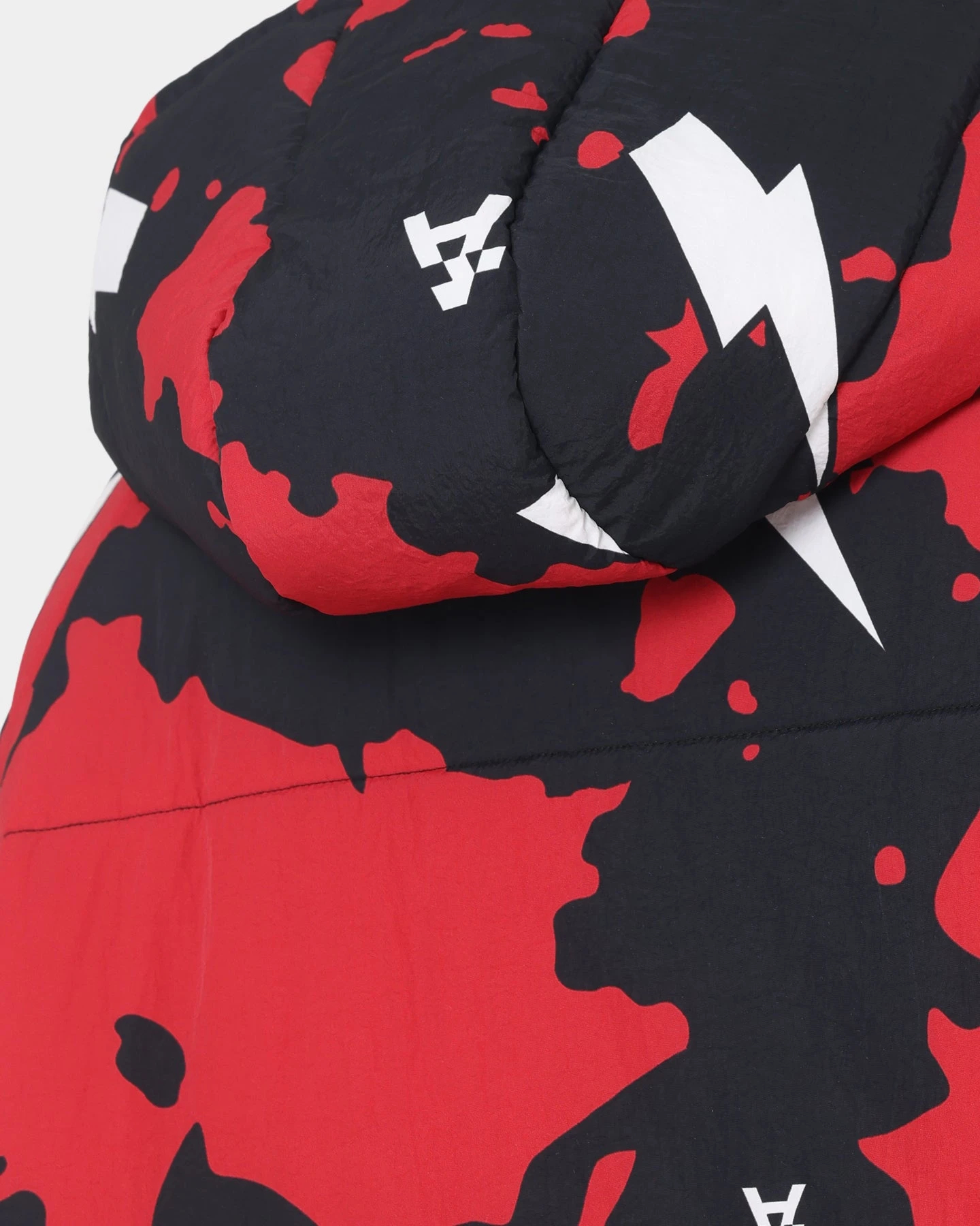 The Anti Order Storm Camo Puffer Jacket Black/Red/White - Image 8
