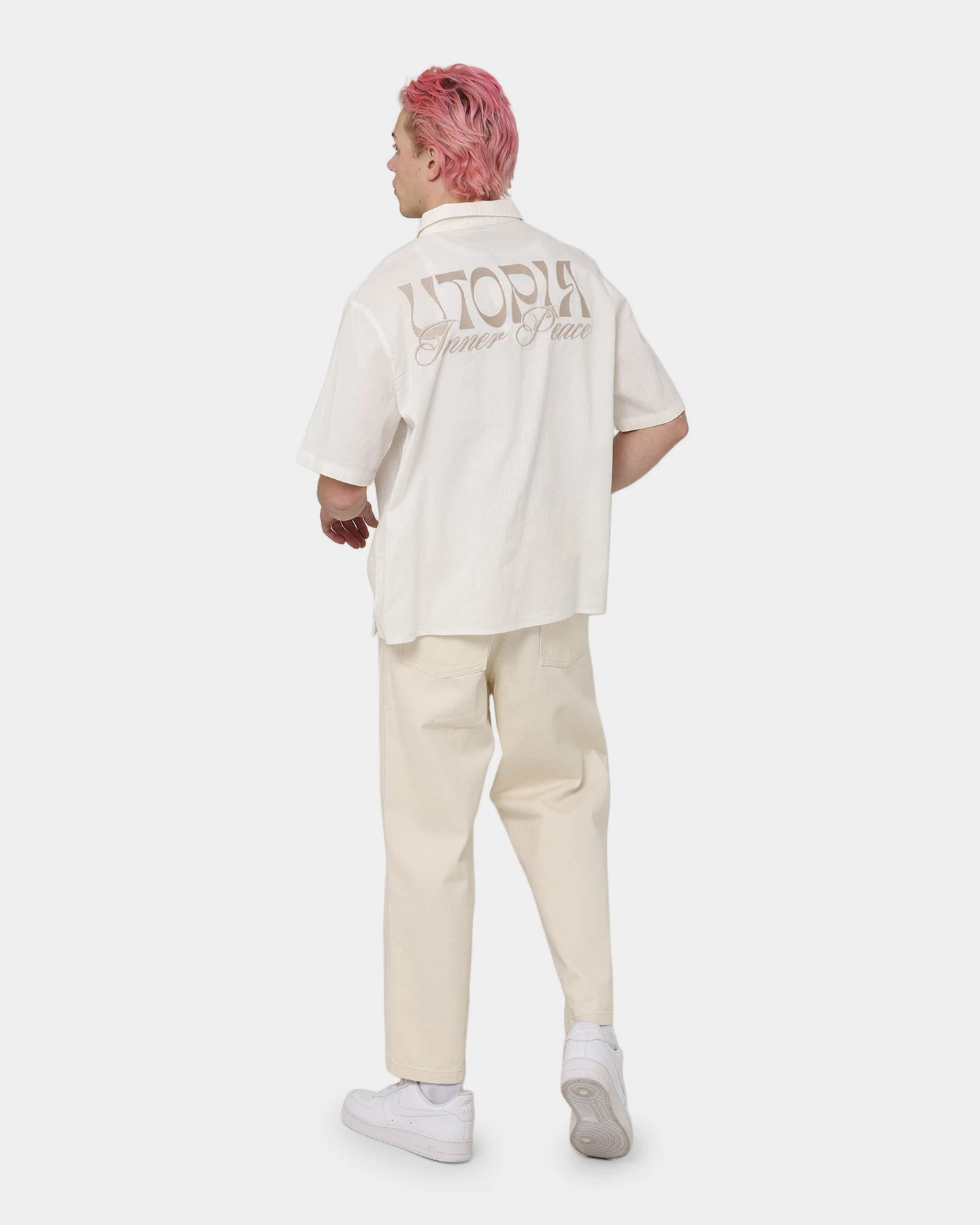 Loiter Utopia Lined Blend Button Up Ecru - Image 6