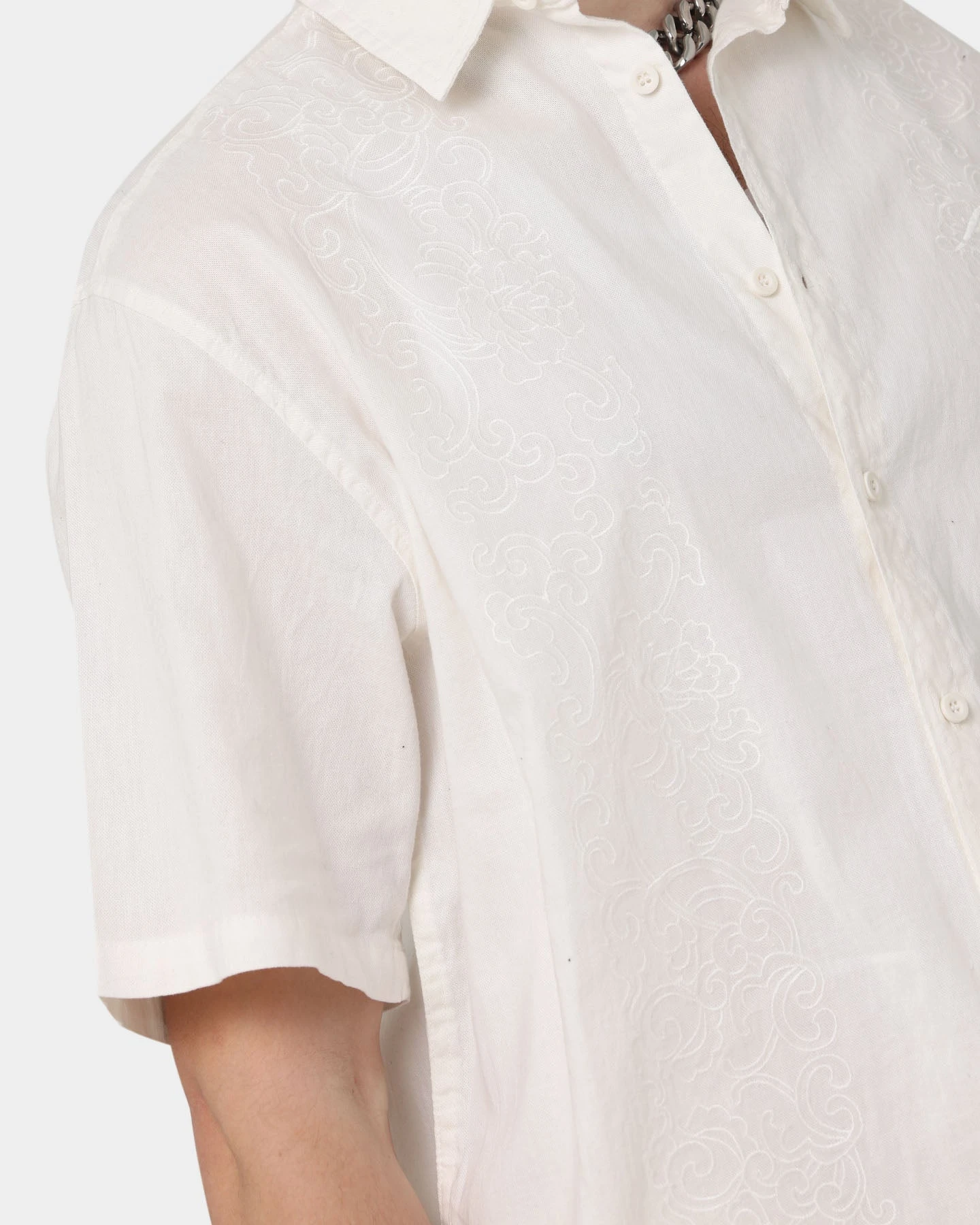 Loiter Utopia Lined Blend Button Up Ecru - Image 7