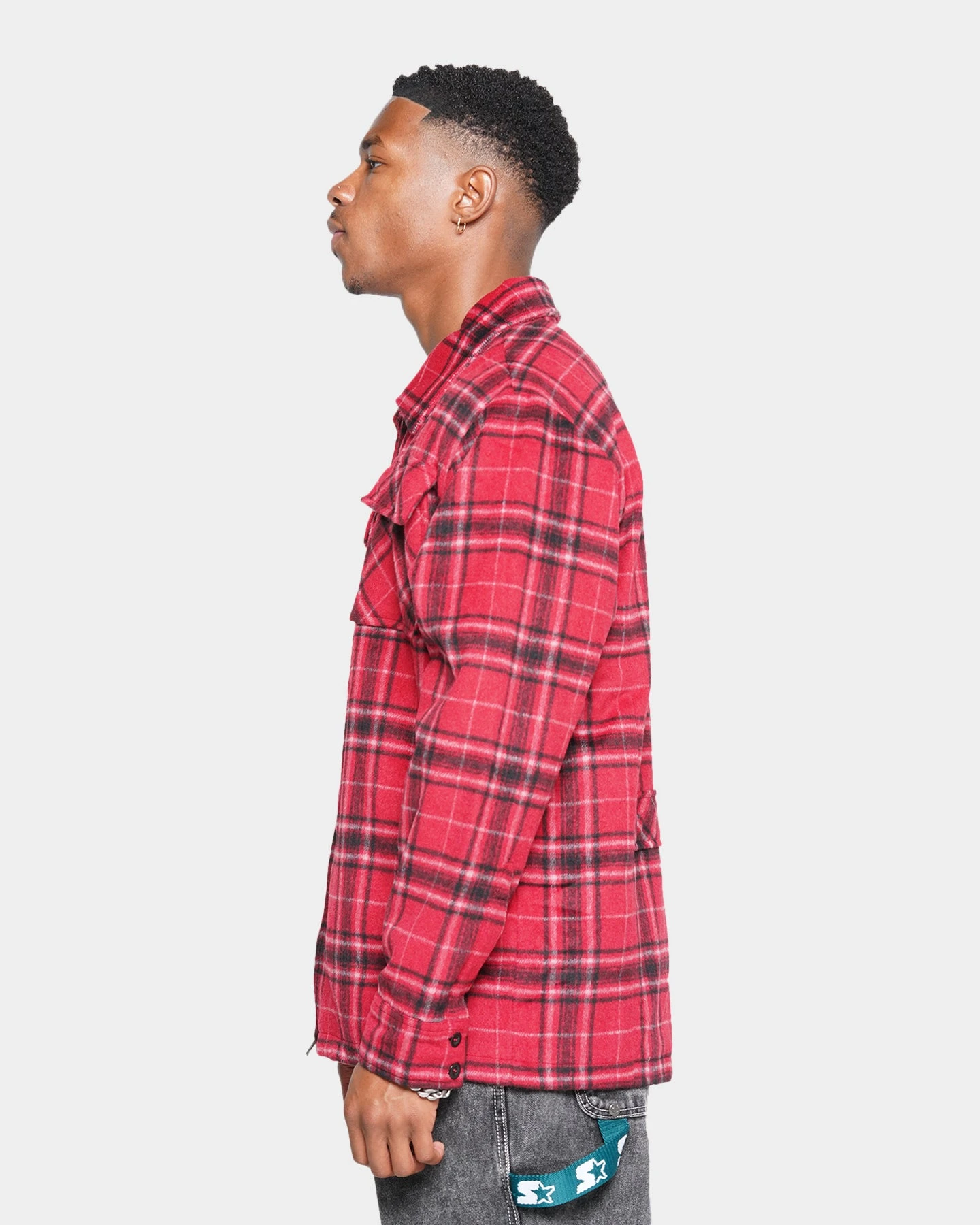 XXIII Charlie Flannel Jacket Red/Black - Image 6