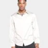 XXIII Kai Satin Button Up Shirt Off White