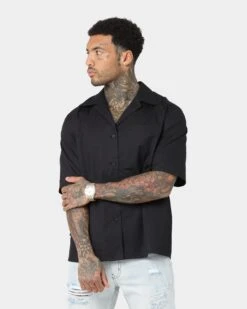 Saint Morta Kingpin Bowling Shirt Black