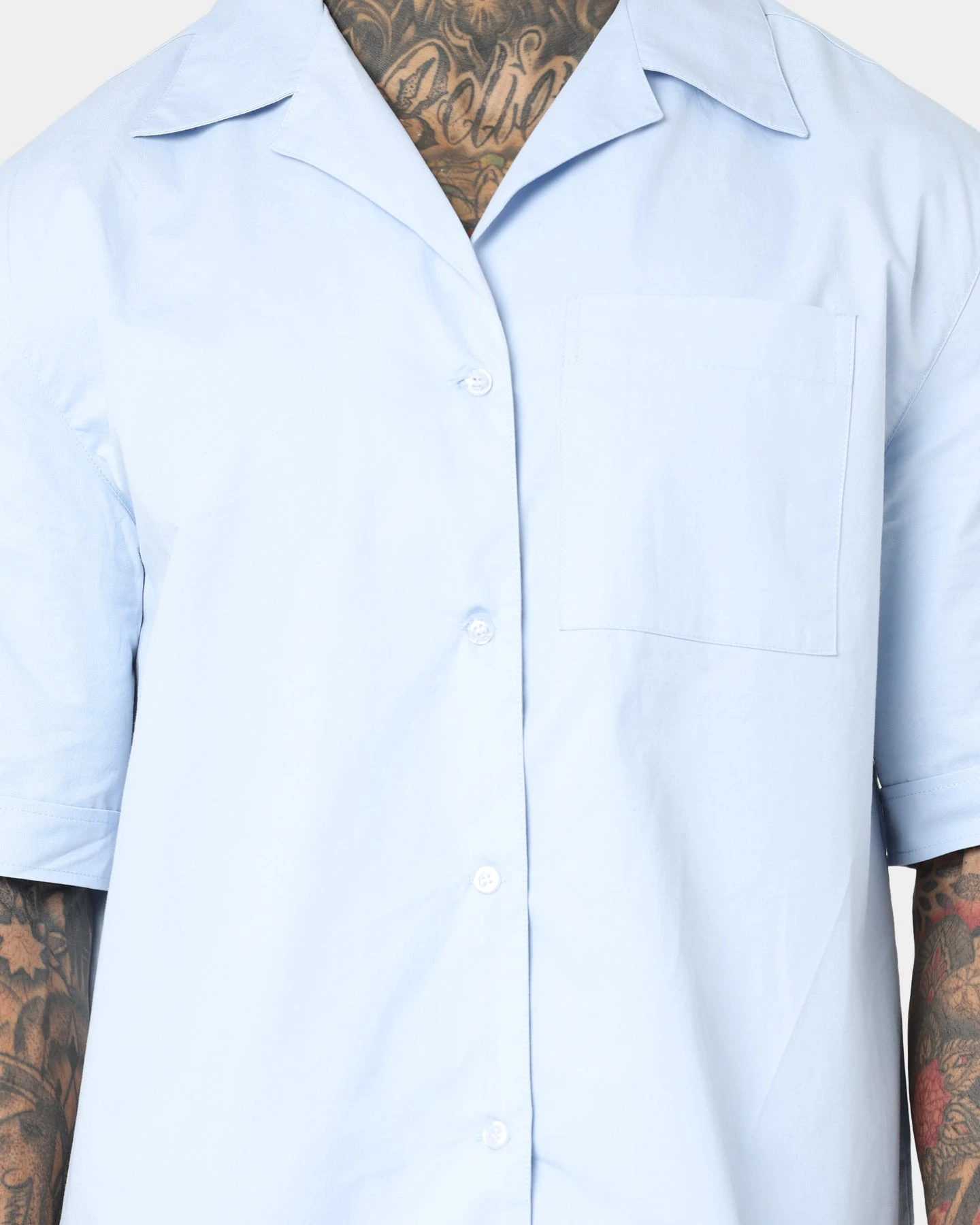 Saint Morta Kingpin Bowling Shirt Light Blue - Image 3