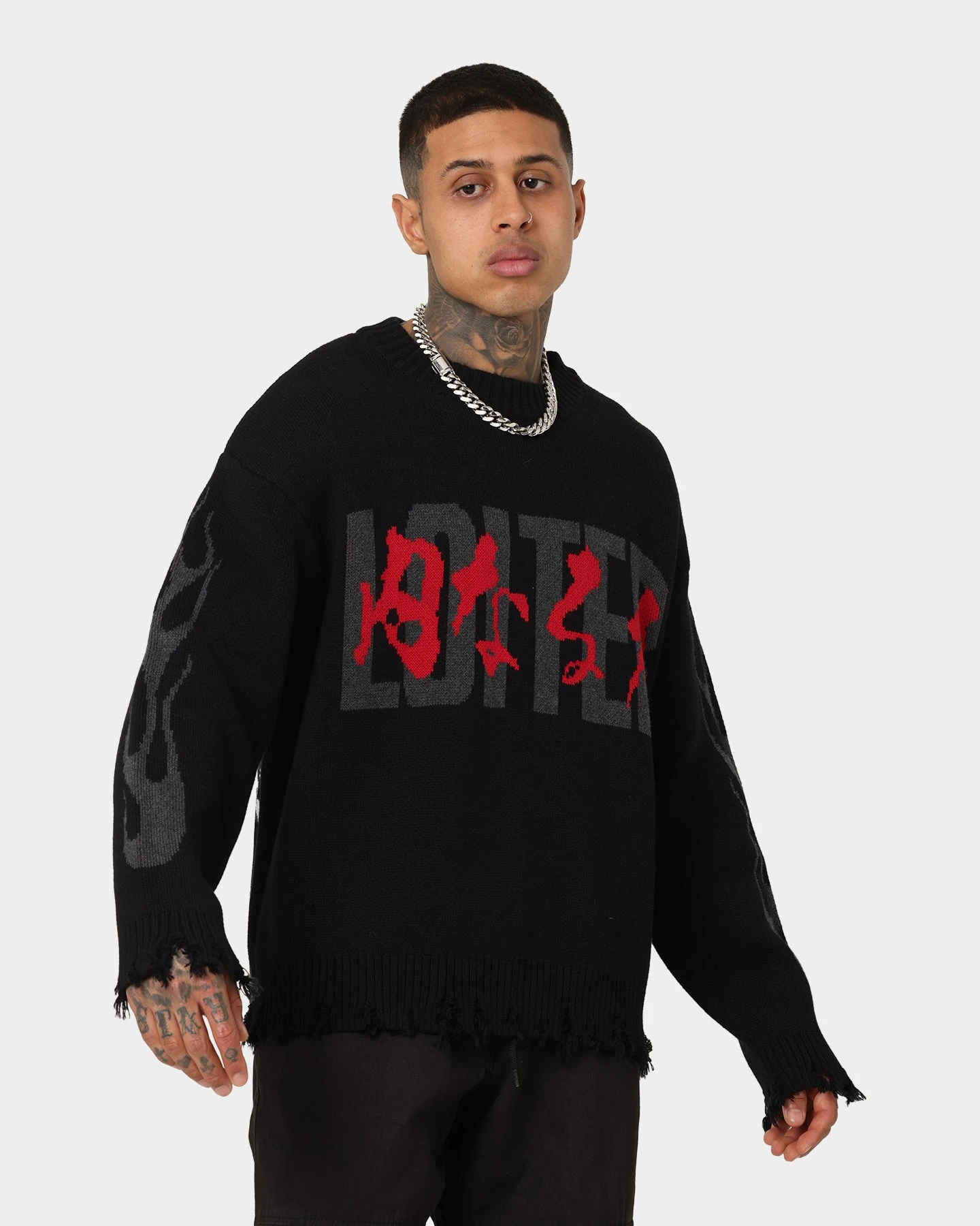 Loiter Honour Knit Sweater Black - Image 2
