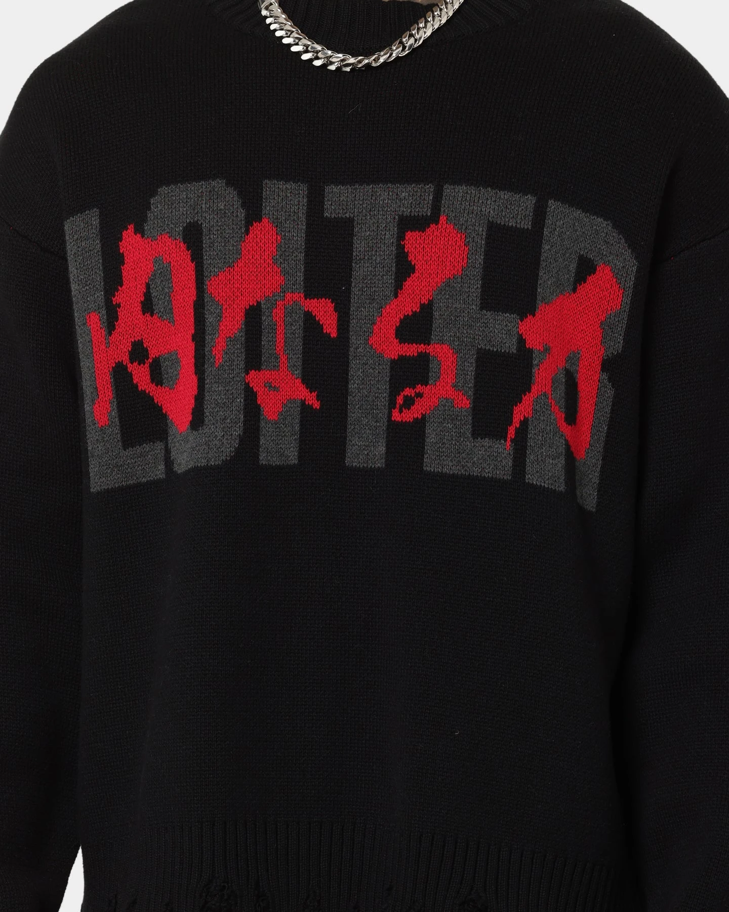 Loiter Honour Knit Sweater Black - Image 4