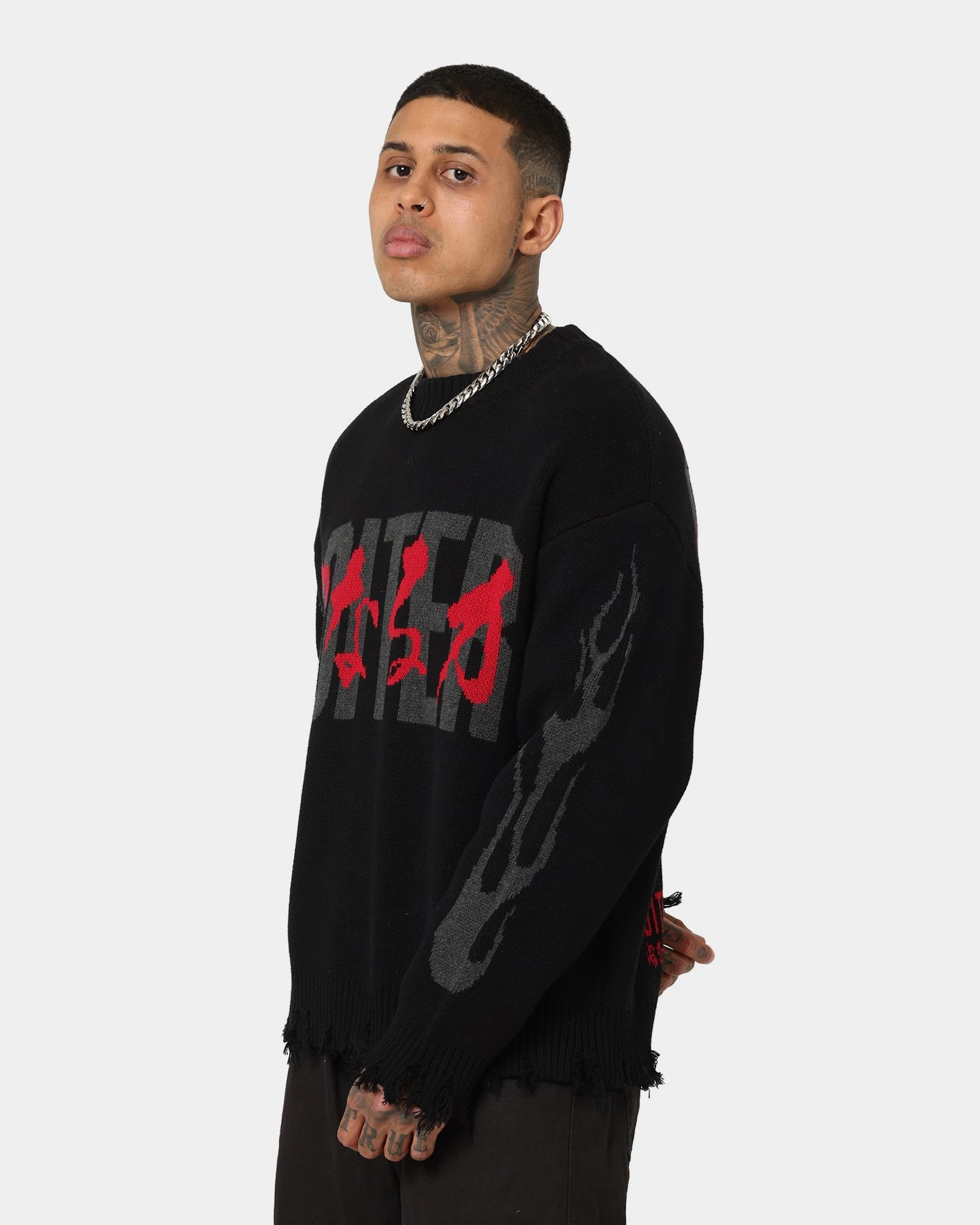 Loiter Honour Knit Sweater Black - Image 7
