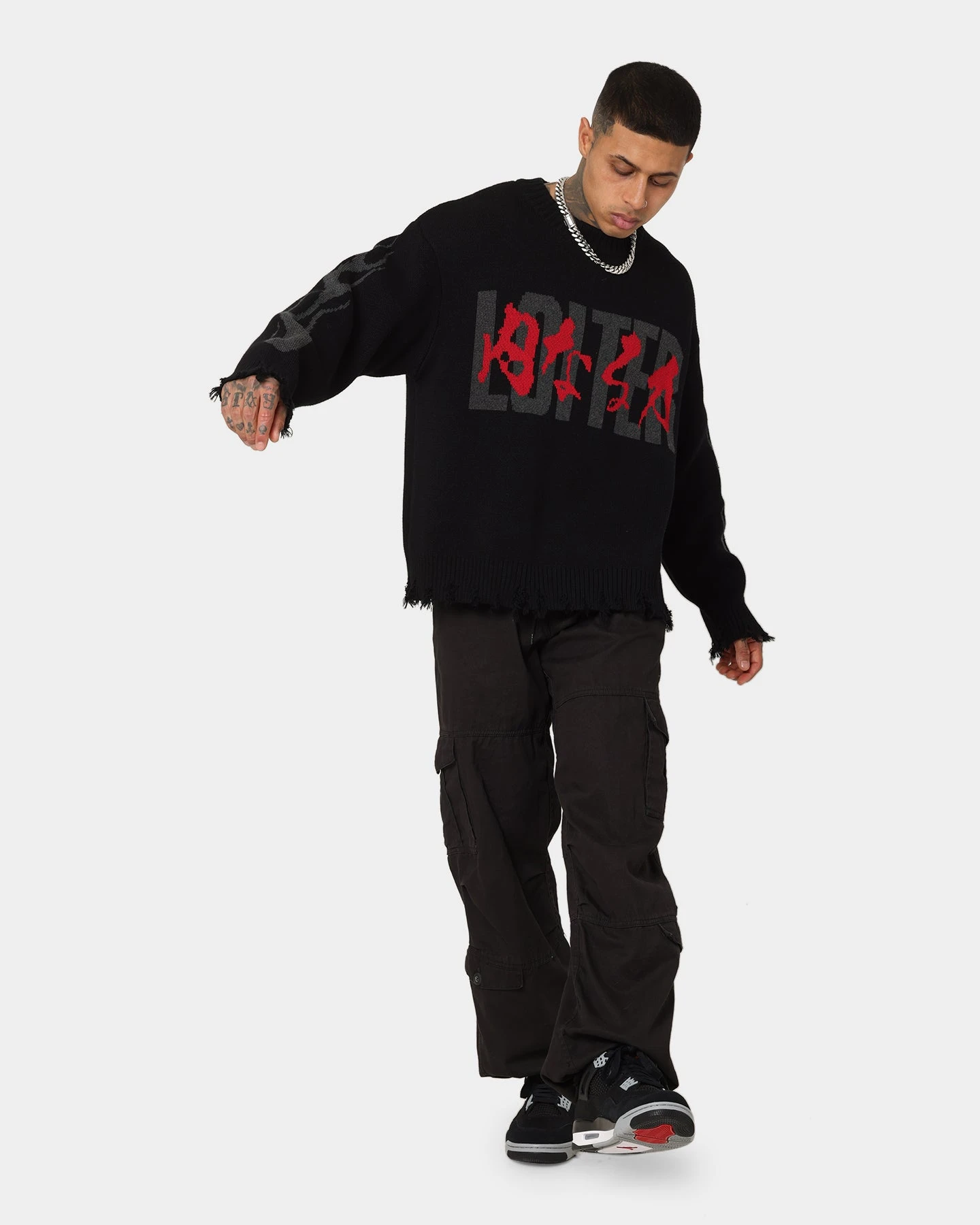 Loiter Honour Knit Sweater Black - Image 8