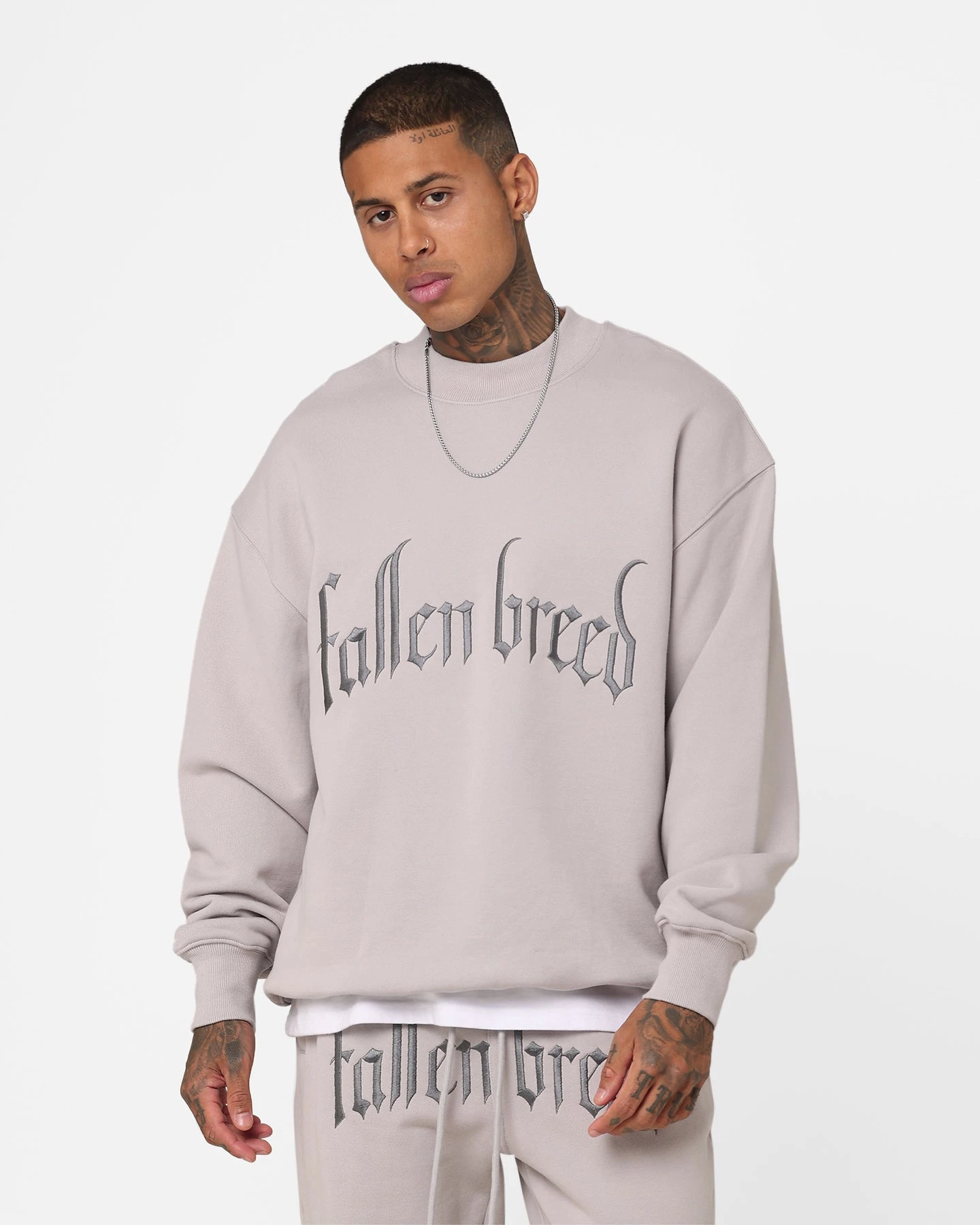 Fallen Breed Logo Crewneck Light Grey