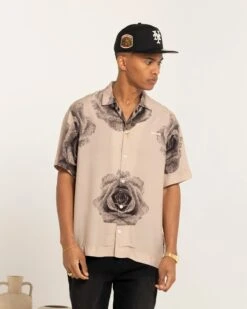 Carré Rose Bunch Button Up Shirt Stone