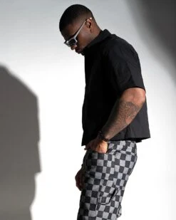 XXIII Felix Cropped Button Up Shirt Black